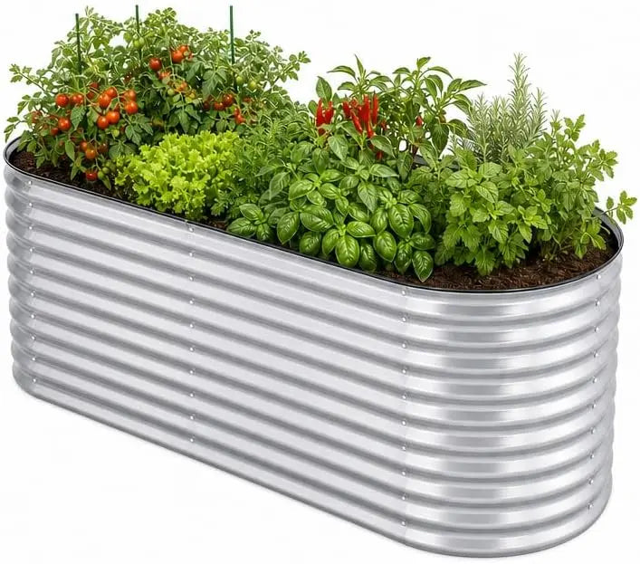 Hochbeet Metall 160 x 80 x 80 cm Silber