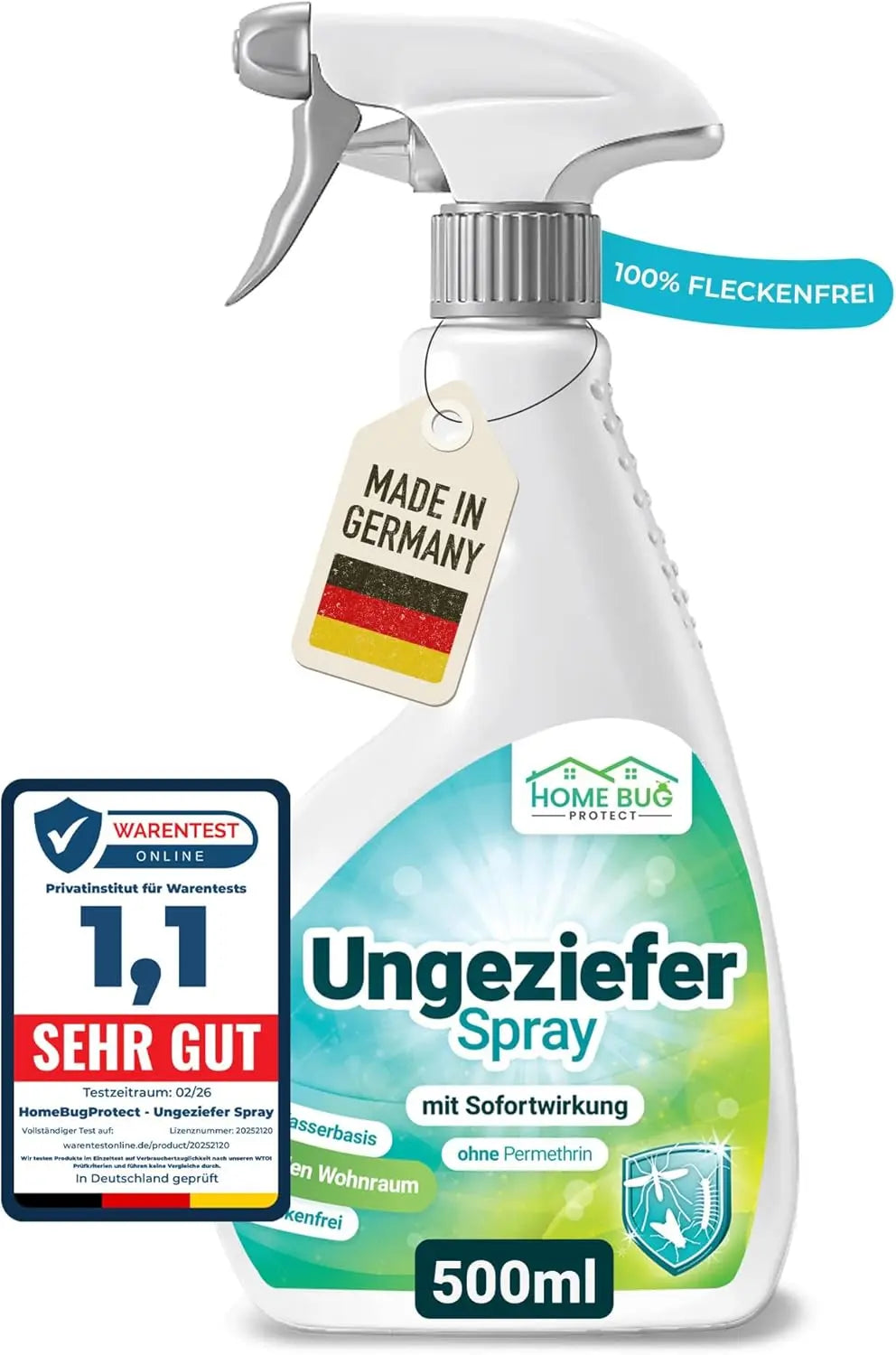 Ungeziefer Spray gegen Insekten im Haushalt - 500ml Sprühflasche