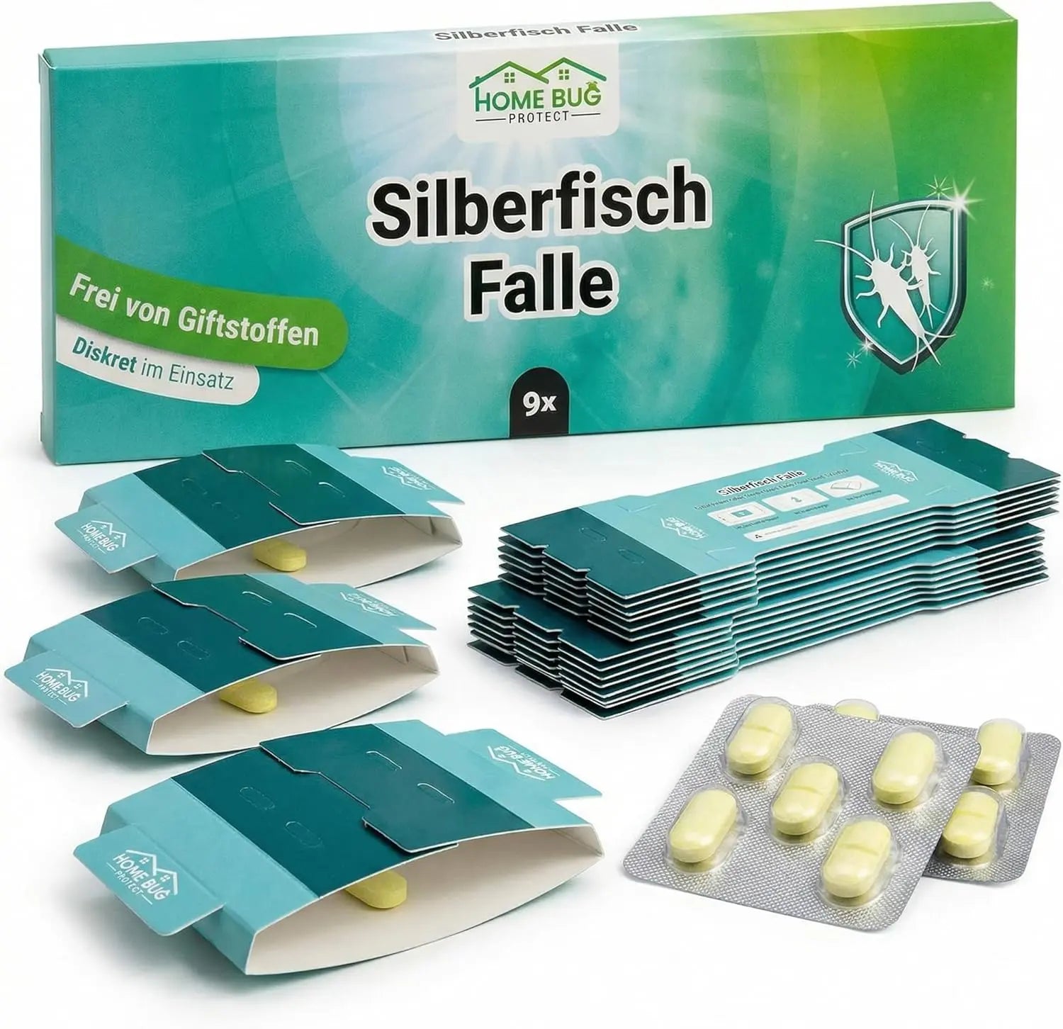 Silberfischfalle, 9 Stück – giftfreie Klebefalle