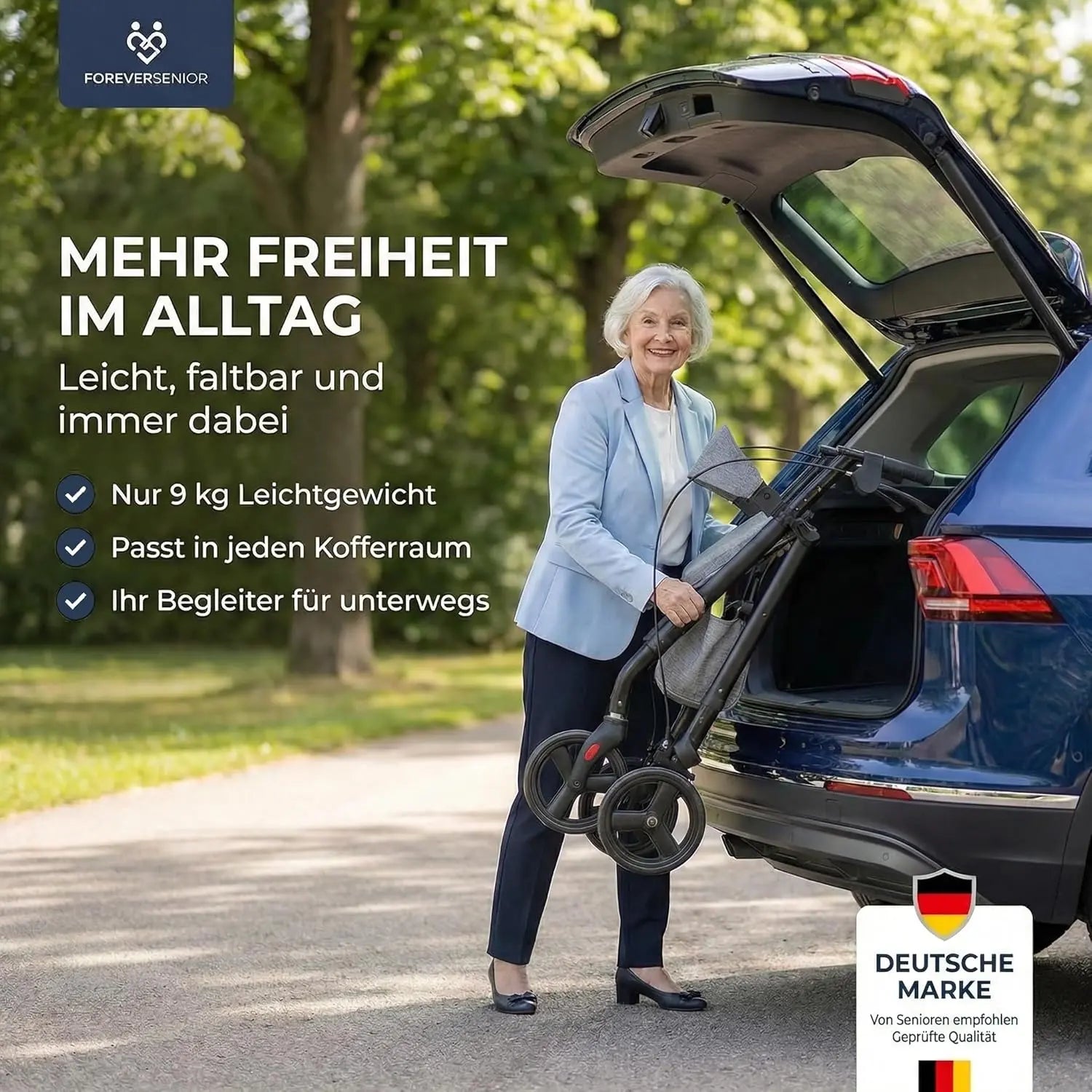Komfort Rollator faltbar mit Sitz
