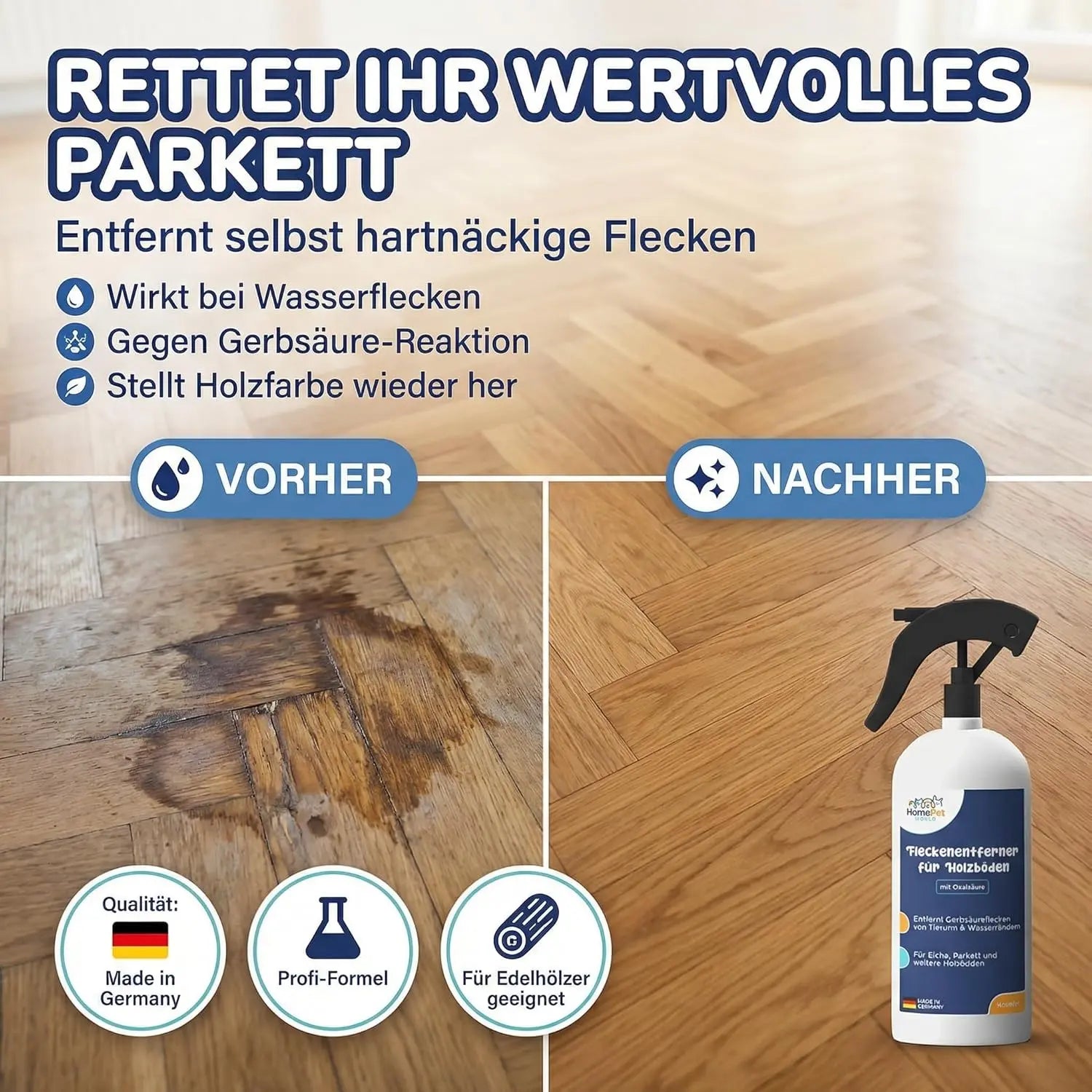 Oxalsäure Reiniger 250ml für Parkett und Eiche