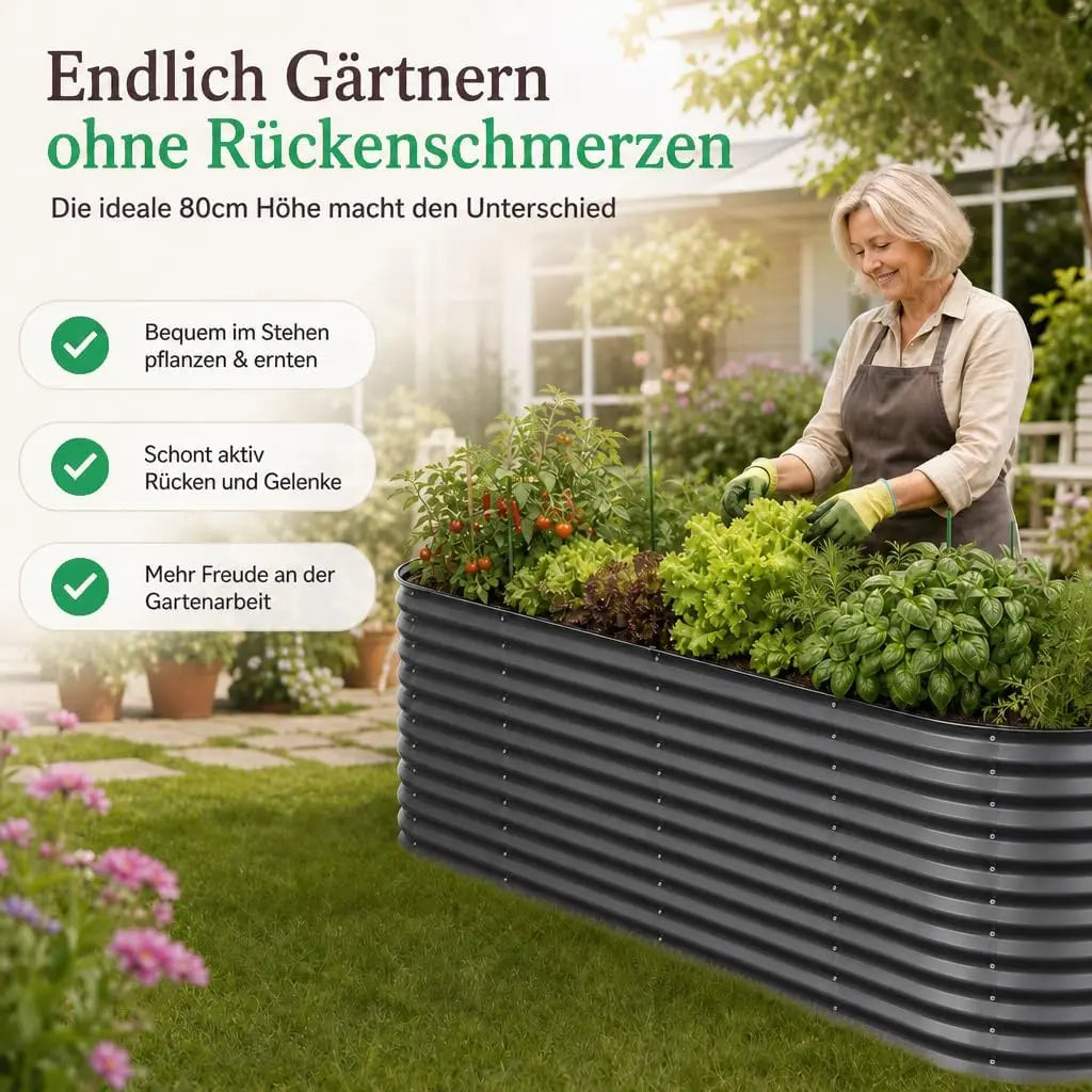 Hochbeet Metall 240 x 80 x 80 cm Anthrazit