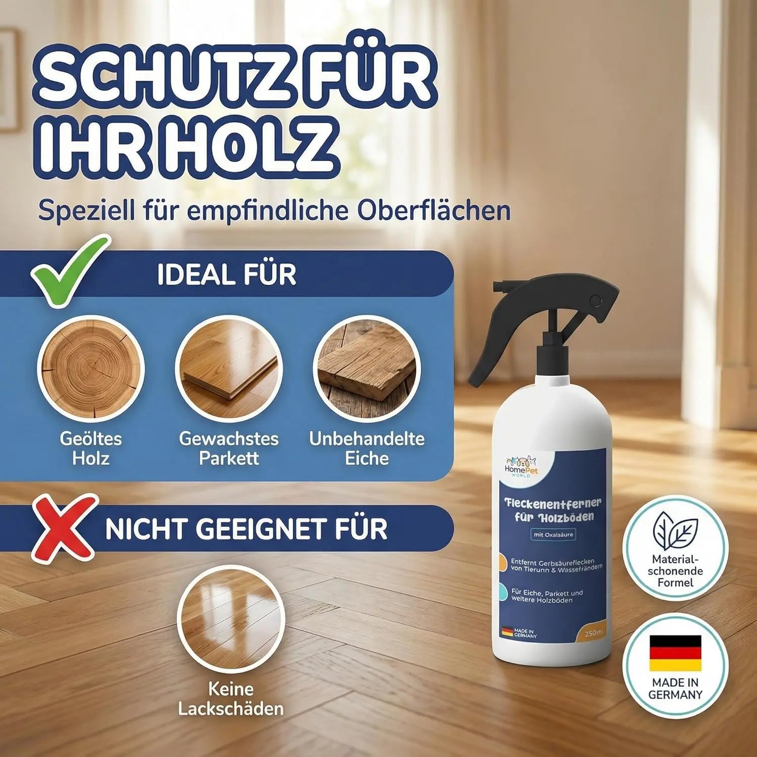 Oxalsäure Reiniger 250ml für Parkett und Eiche