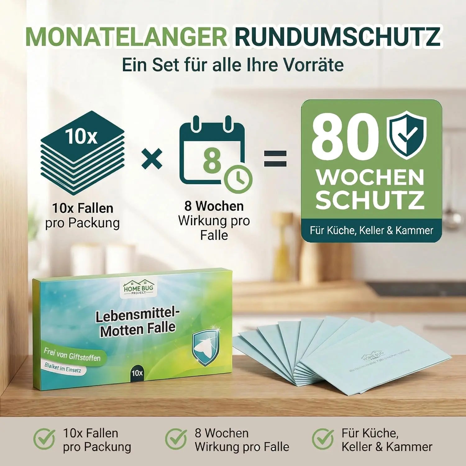 Lebensmittelmotten-Falle, 10 Stück – Pheromonfalle