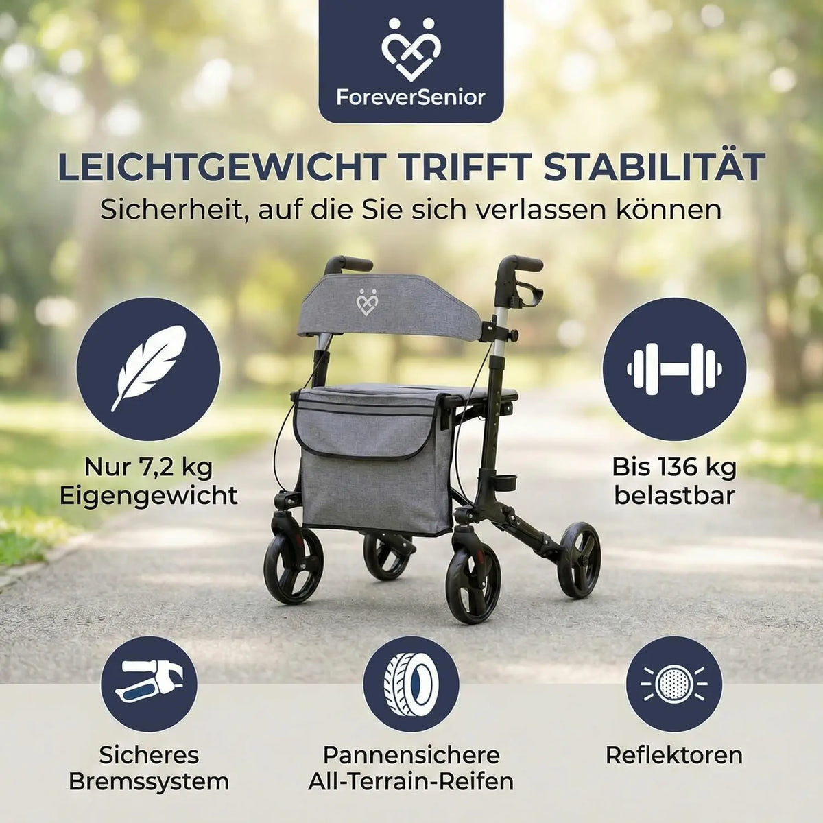 Rollator - 3-fach faltbar