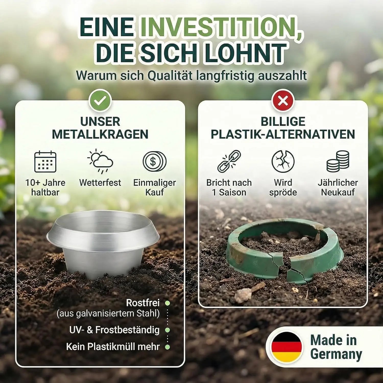 Wiederverwendbarer Schneckenkragen aus Metall