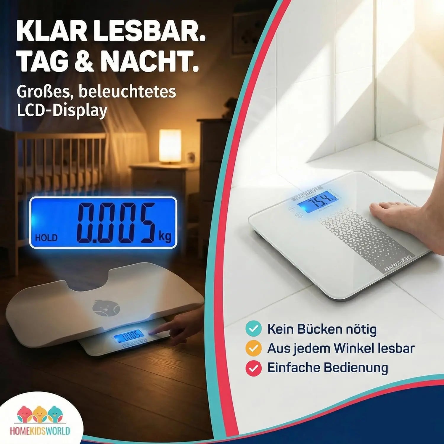 Kombi-Waage Baby & Erwachsene – digital & präzise