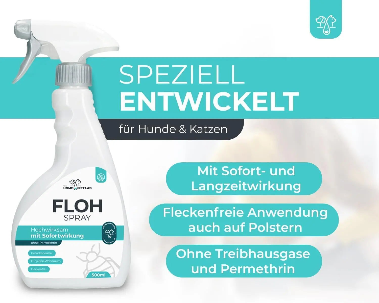 Floh Spray für Wohnung und Möbel 500ml HomePetLab