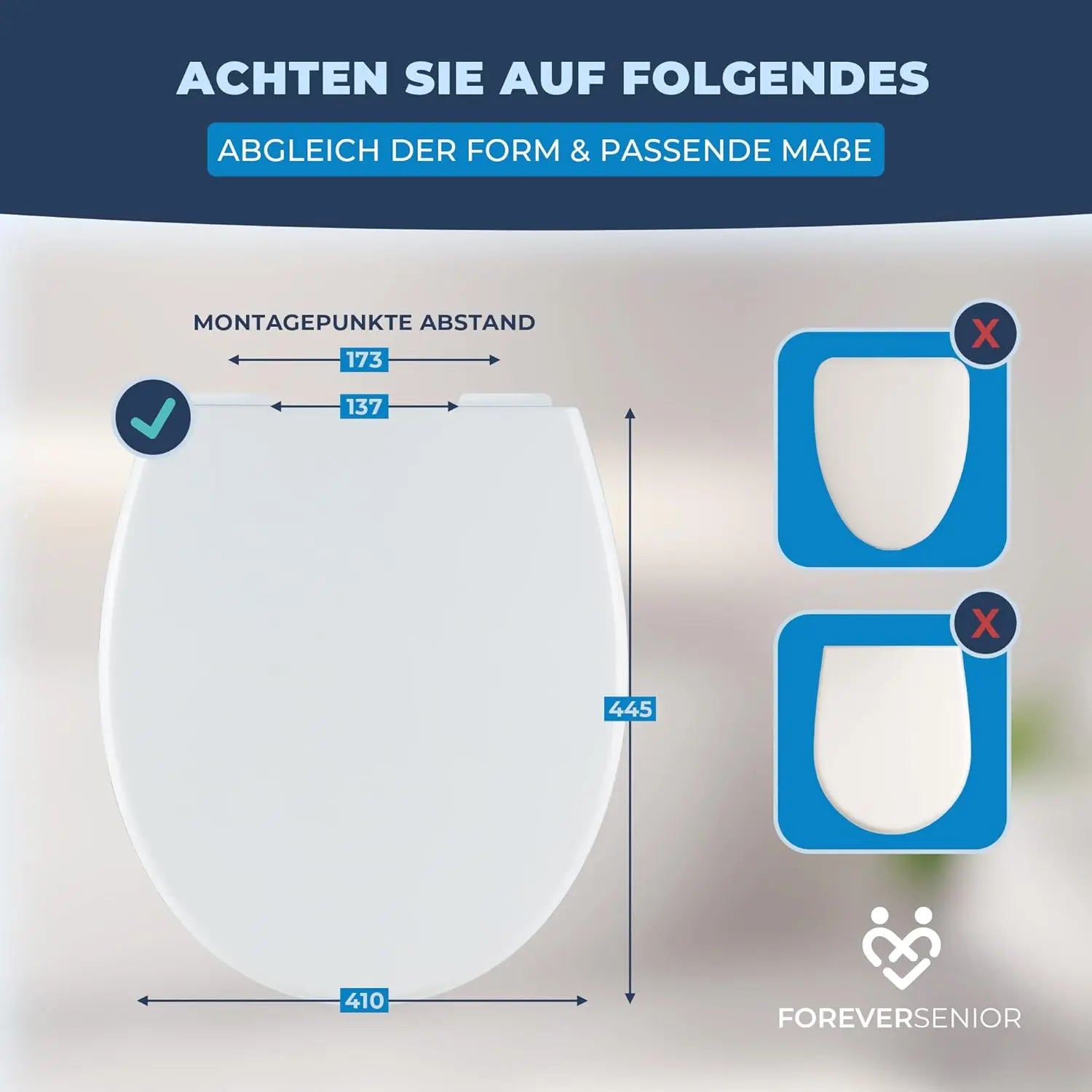 Toilettensitzerhöhung 7,5 cm mit Absenkautomatik ForeverSenior