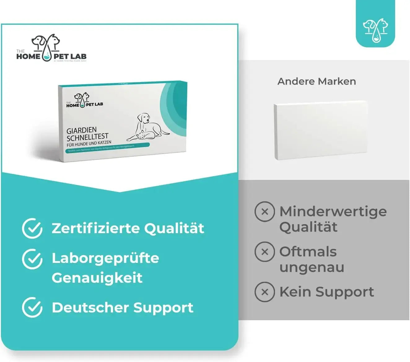 Giardien Schnelltest für Hunde & Katzen 1er Packung HomePetLab
