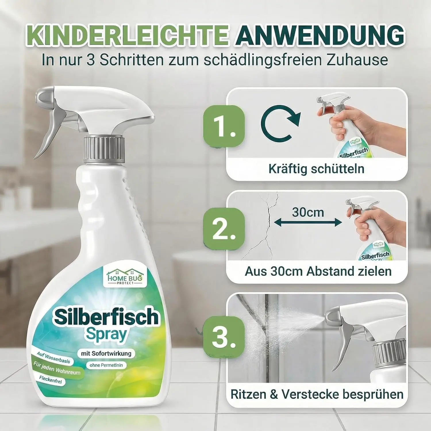 Silberfisch Spray 500ml – für Bad, Küche & Keller