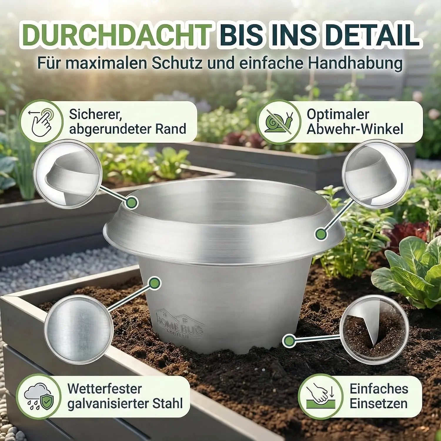 Wiederverwendbarer Schneckenkragen aus Metall