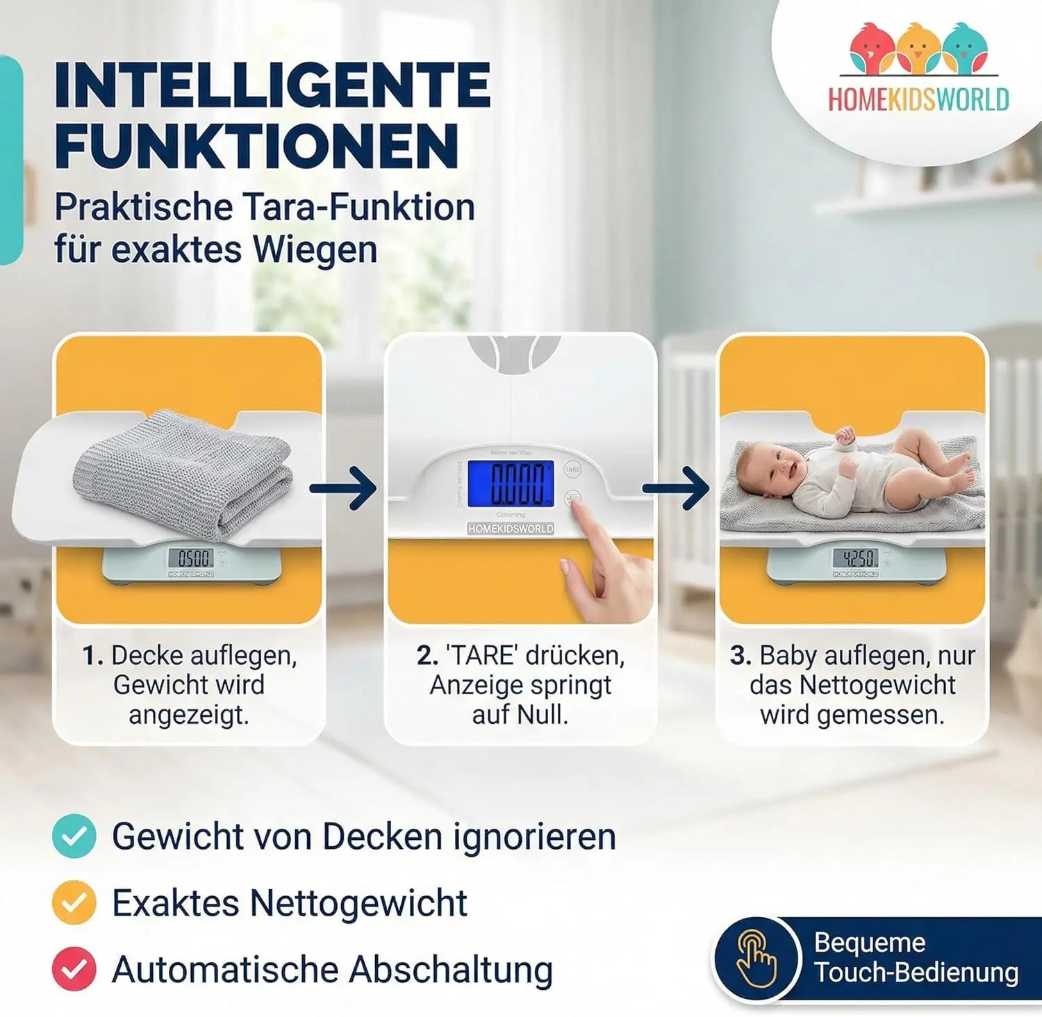 Kombi-Waage Baby & Erwachsene – digital & präzise