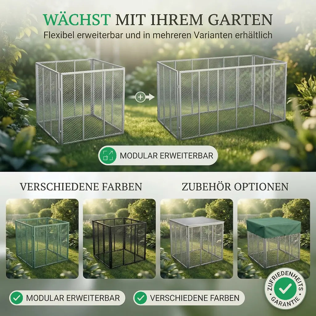 Garten Komposter Metall 750 Liter Silber