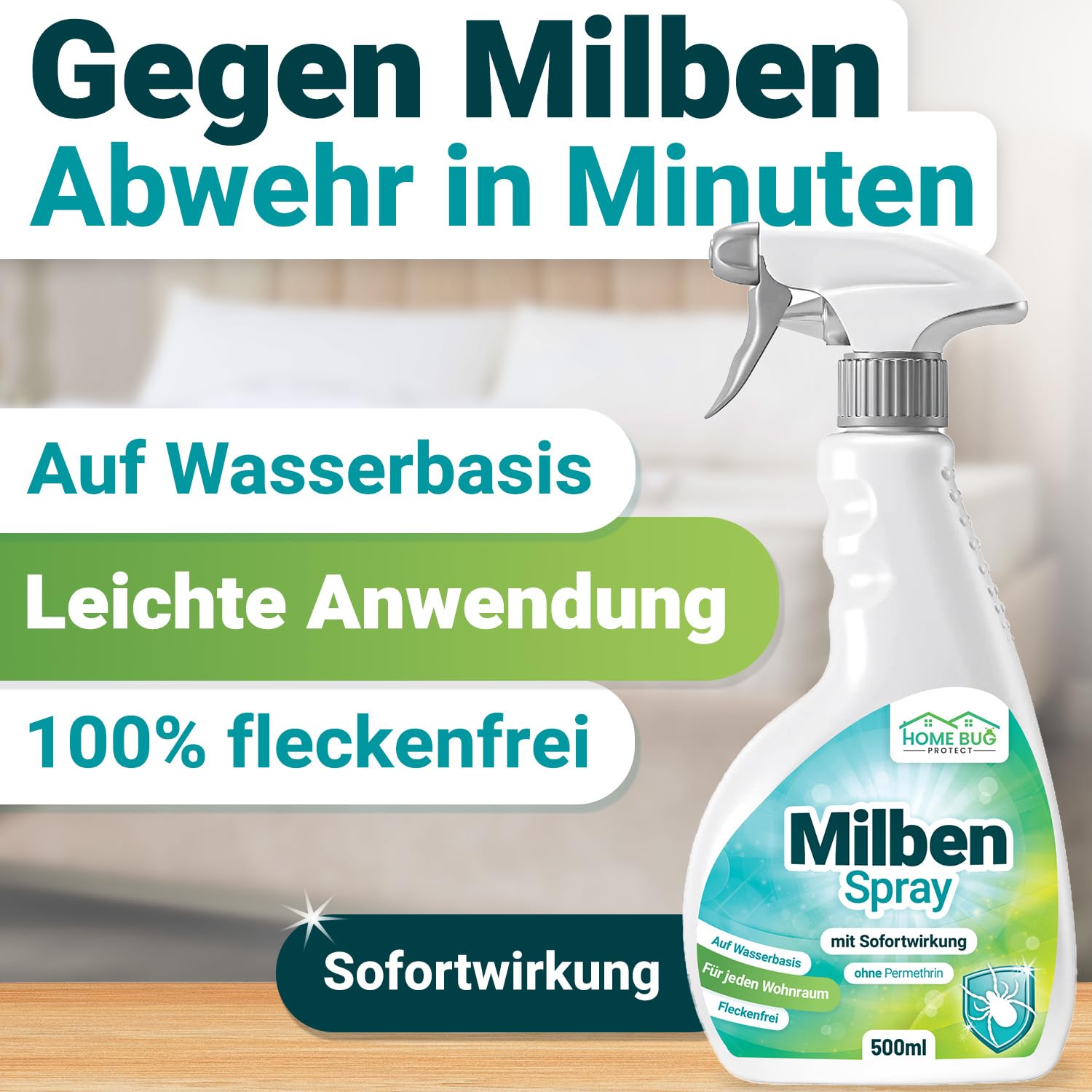 Milben Spray 500ml – für Matratzen & Textilien