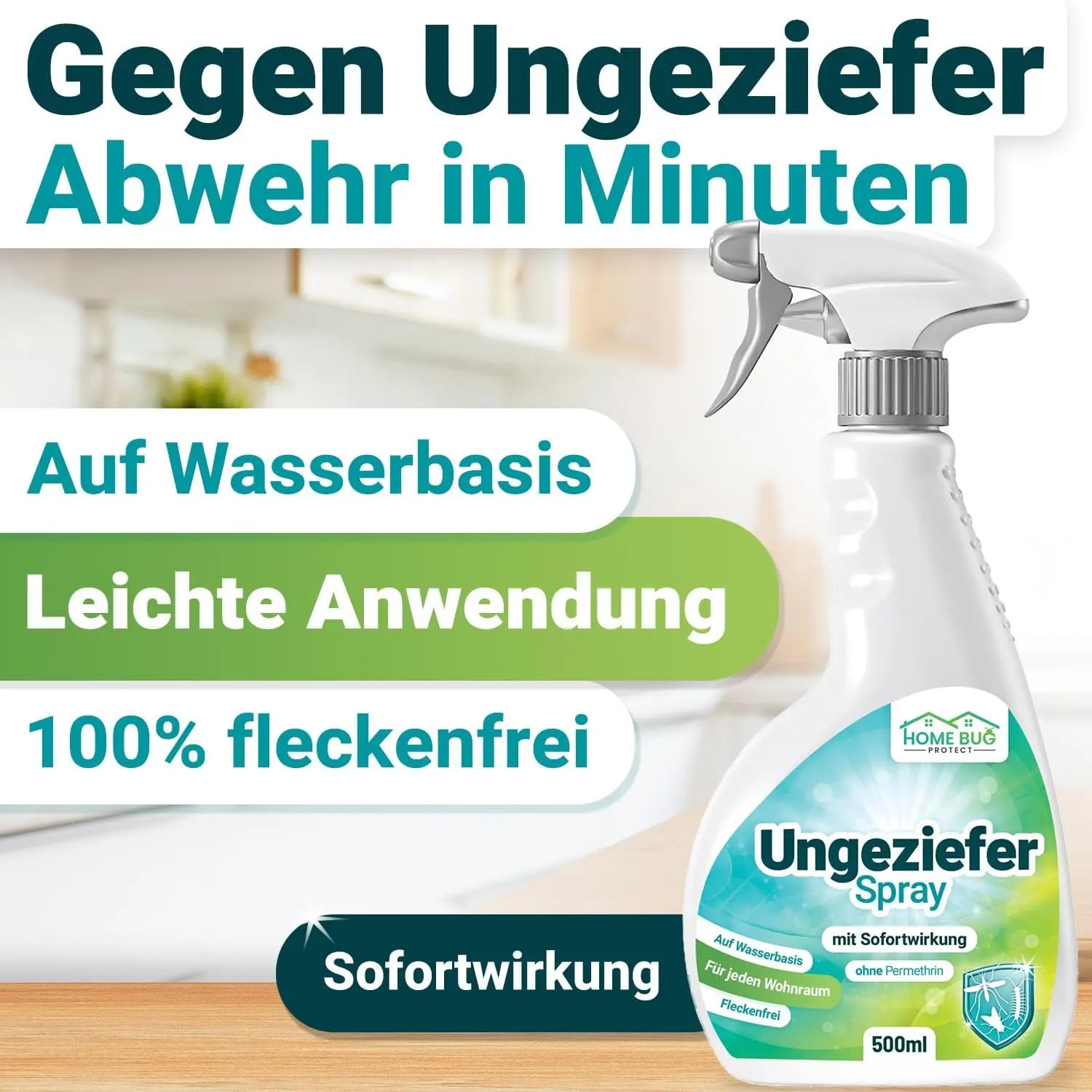 Ungeziefer Spray 500ml – gegen Insekten im Haushalt HomeBugProtect