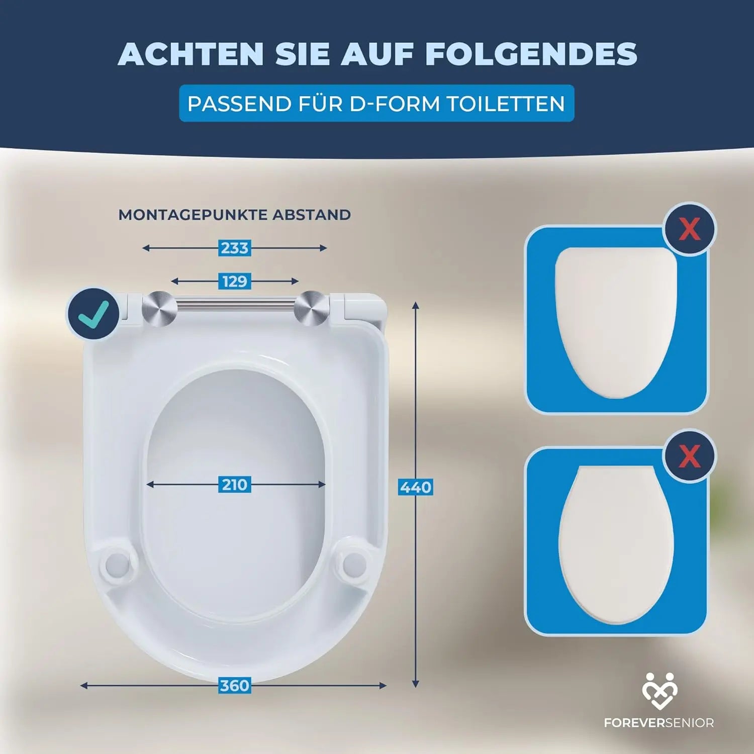 Toilettensitzerhöhung 5 cm mit Absenkautomatik ForeverSenior
