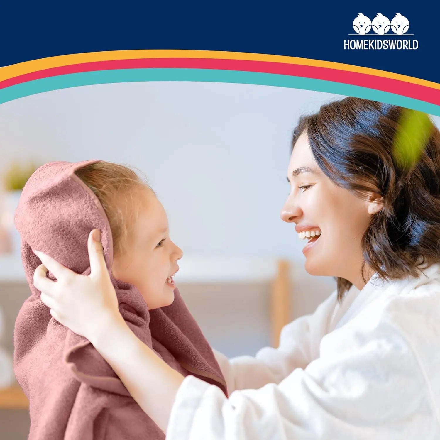 Kapuzenhandtuch Baby 100x100 cm Rosa HomeKidsWorld