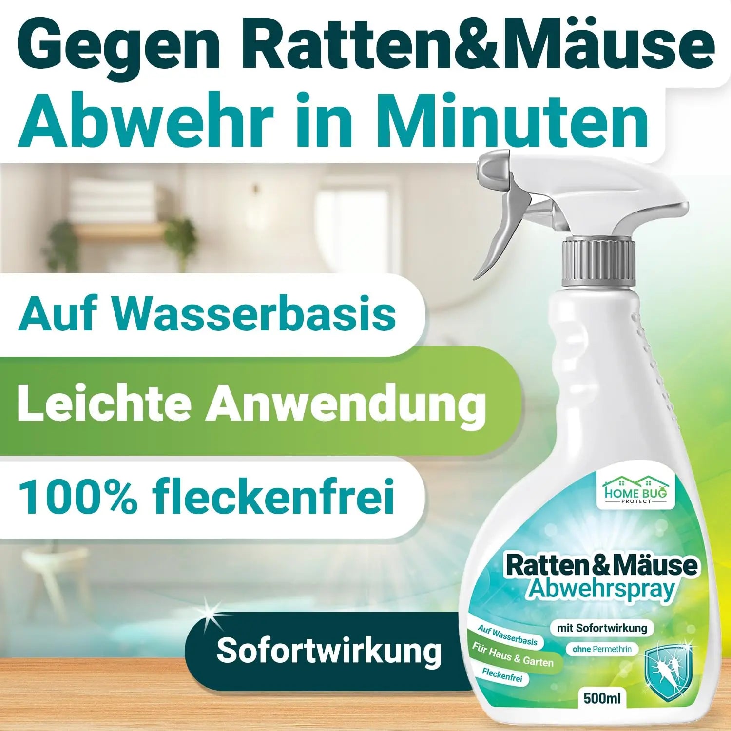 Mäuse & Ratten Spray 500ml – für Haus & Garten HomeBugProtect