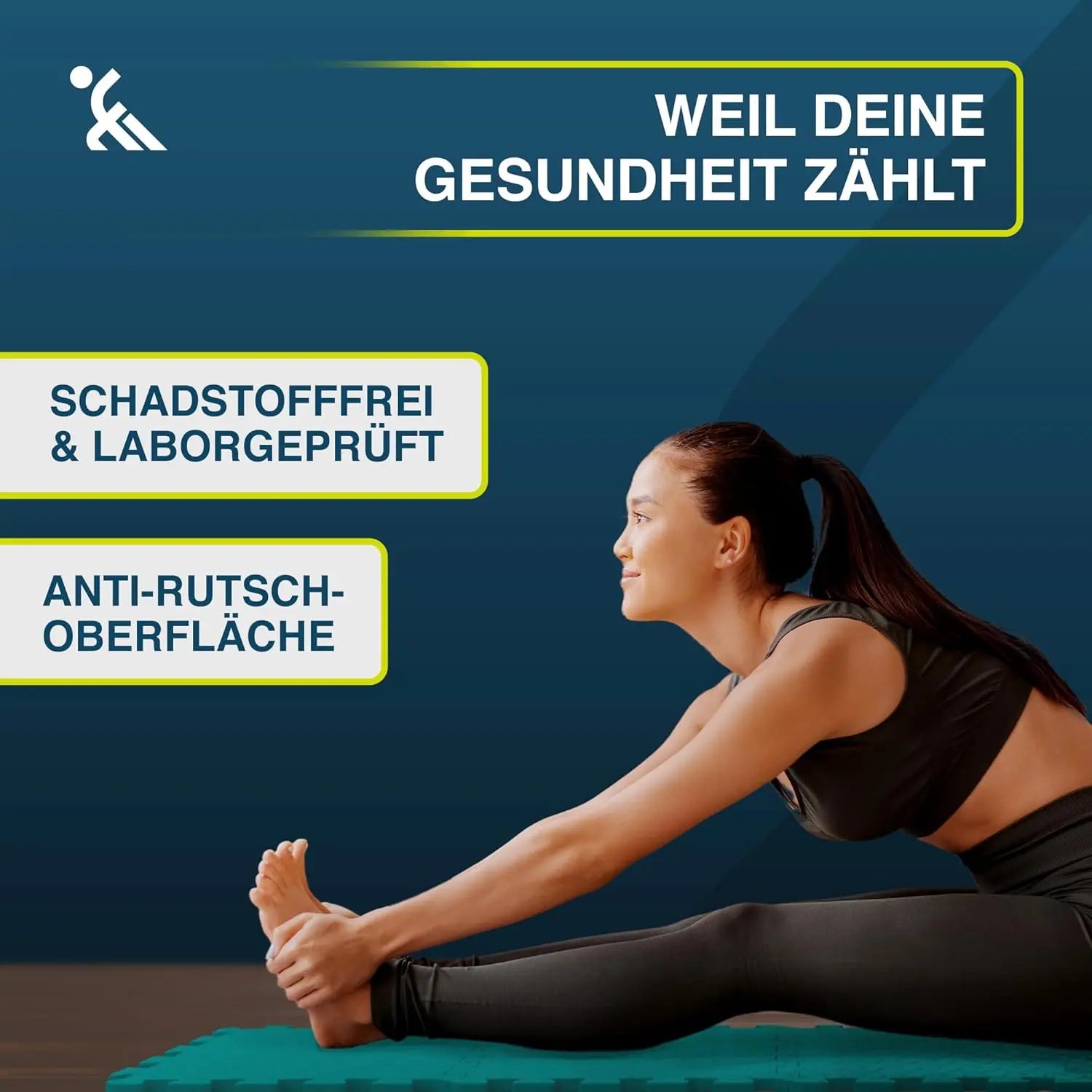 Fitness Bodenmatte EVA 1,5 m² Türkis ForeverMyself