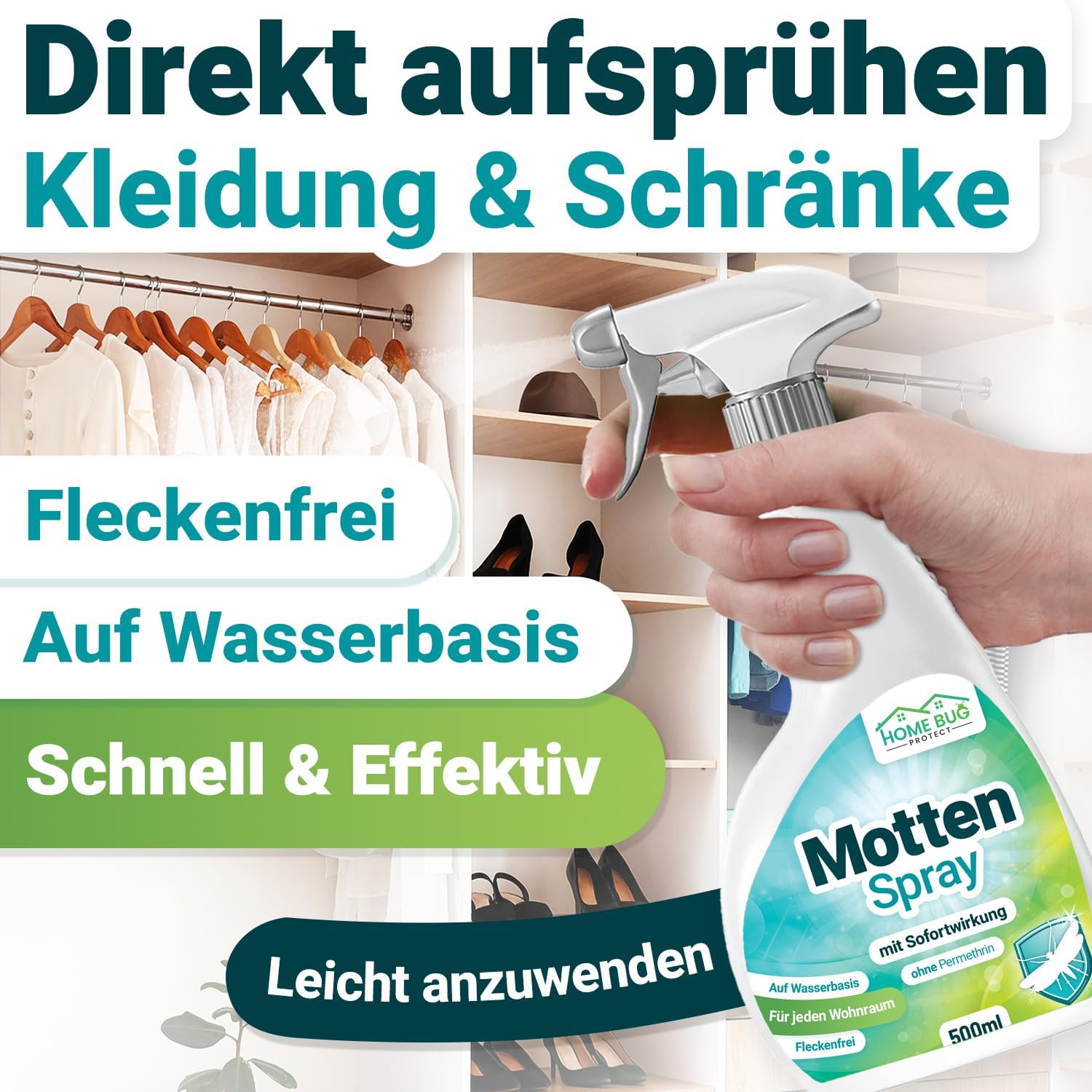 Motten Spray 500ml – gegen Kleidermotten & mehr