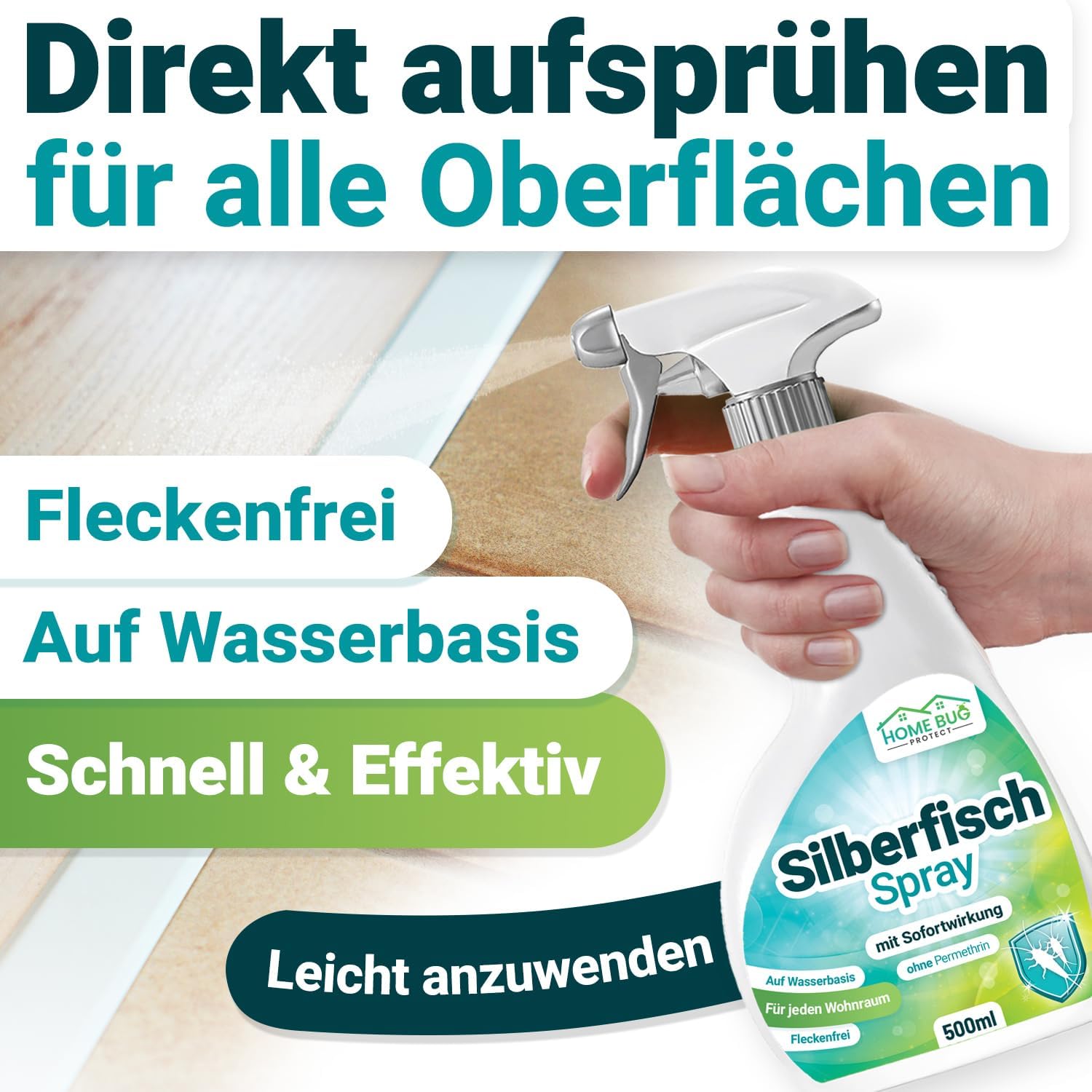 Silberfisch Spray 500ml – für Bad, Küche & Keller