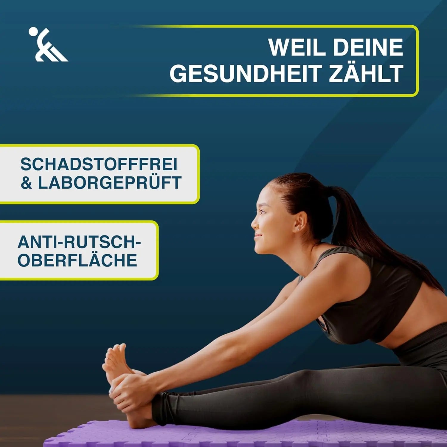 Fitness Bodenmatte EVA 1,5 m² Lila ForeverMyself