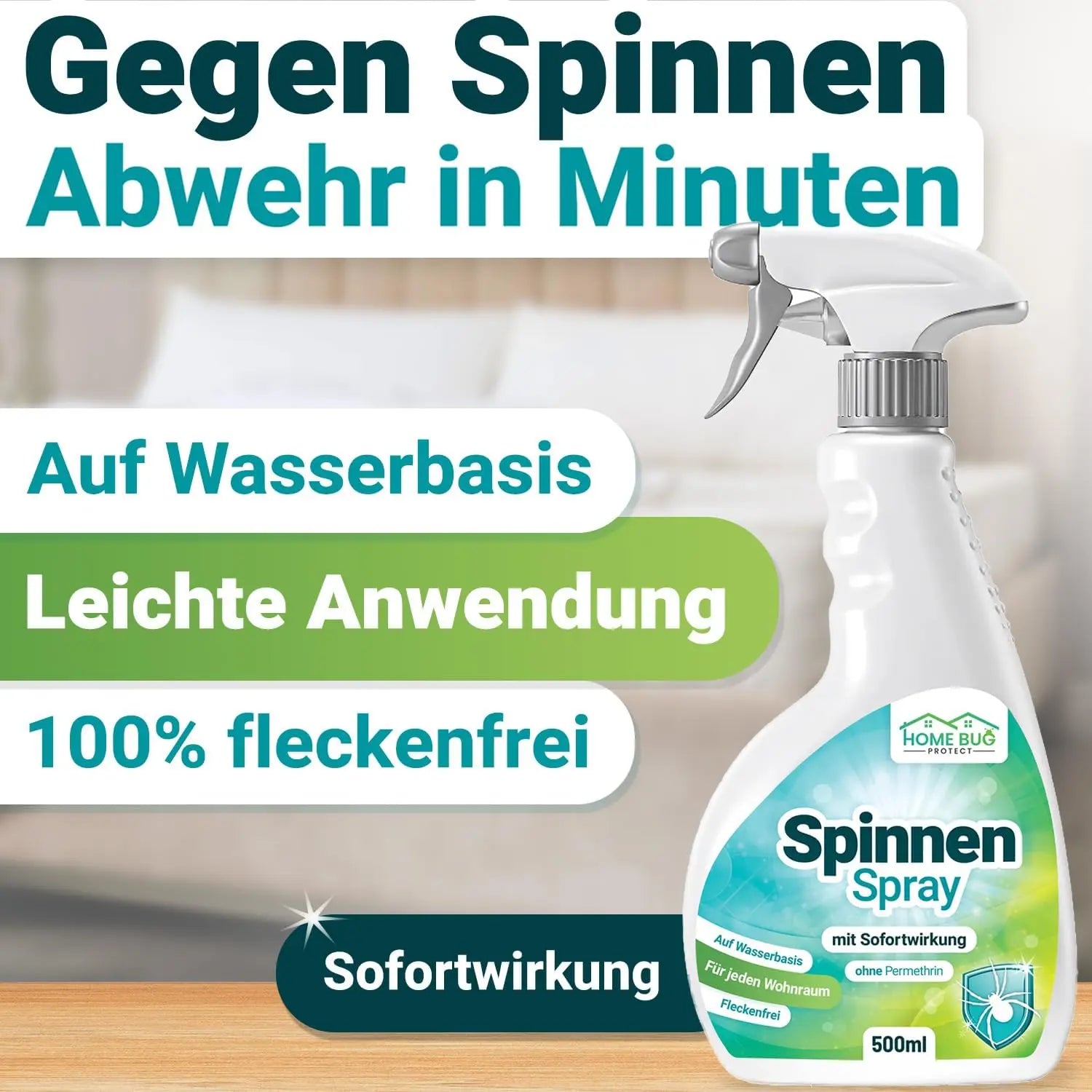 Spinnen Spray 500ml – für Wohnung, Balkon & Garten HomeBugProtect