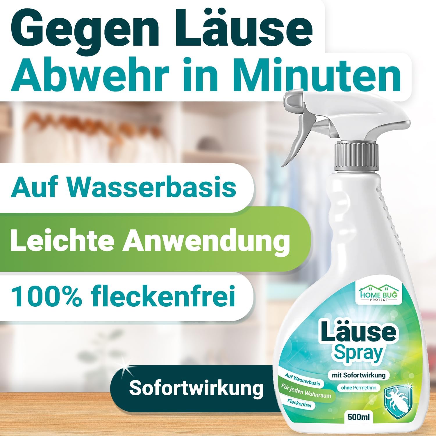 Läuse Abwehrspray 500ml – für Heimtextilien & Möbel