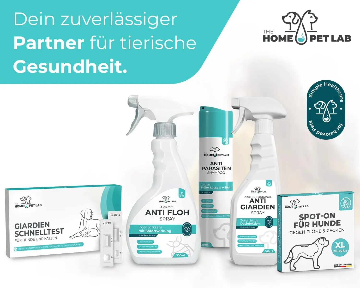 Giardien Schnelltest für Hunde & Katzen 2er Packung HomePetLab