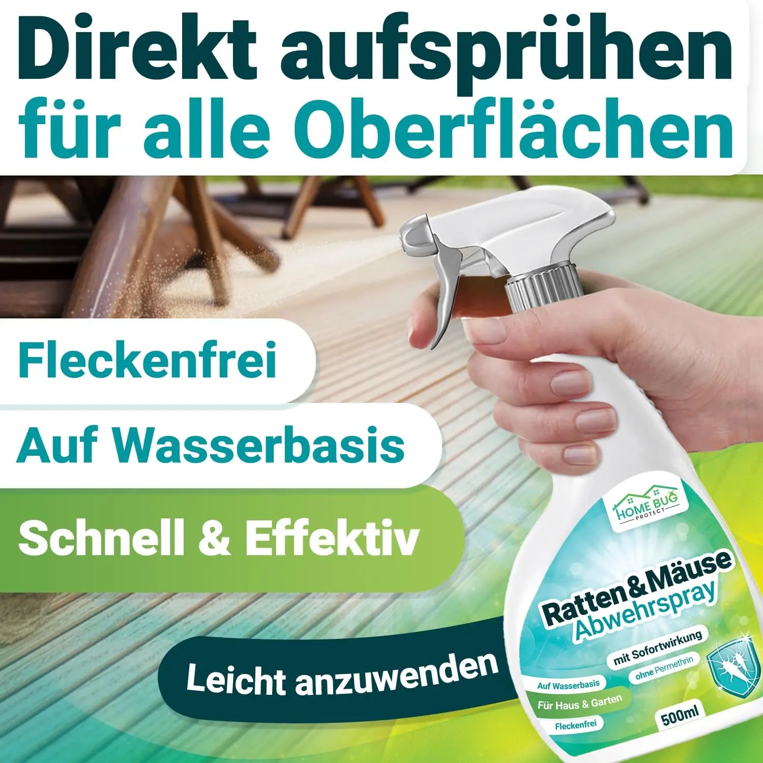 Mäuse & Ratten Spray 500ml – für Haus & Garten HomeBugProtect