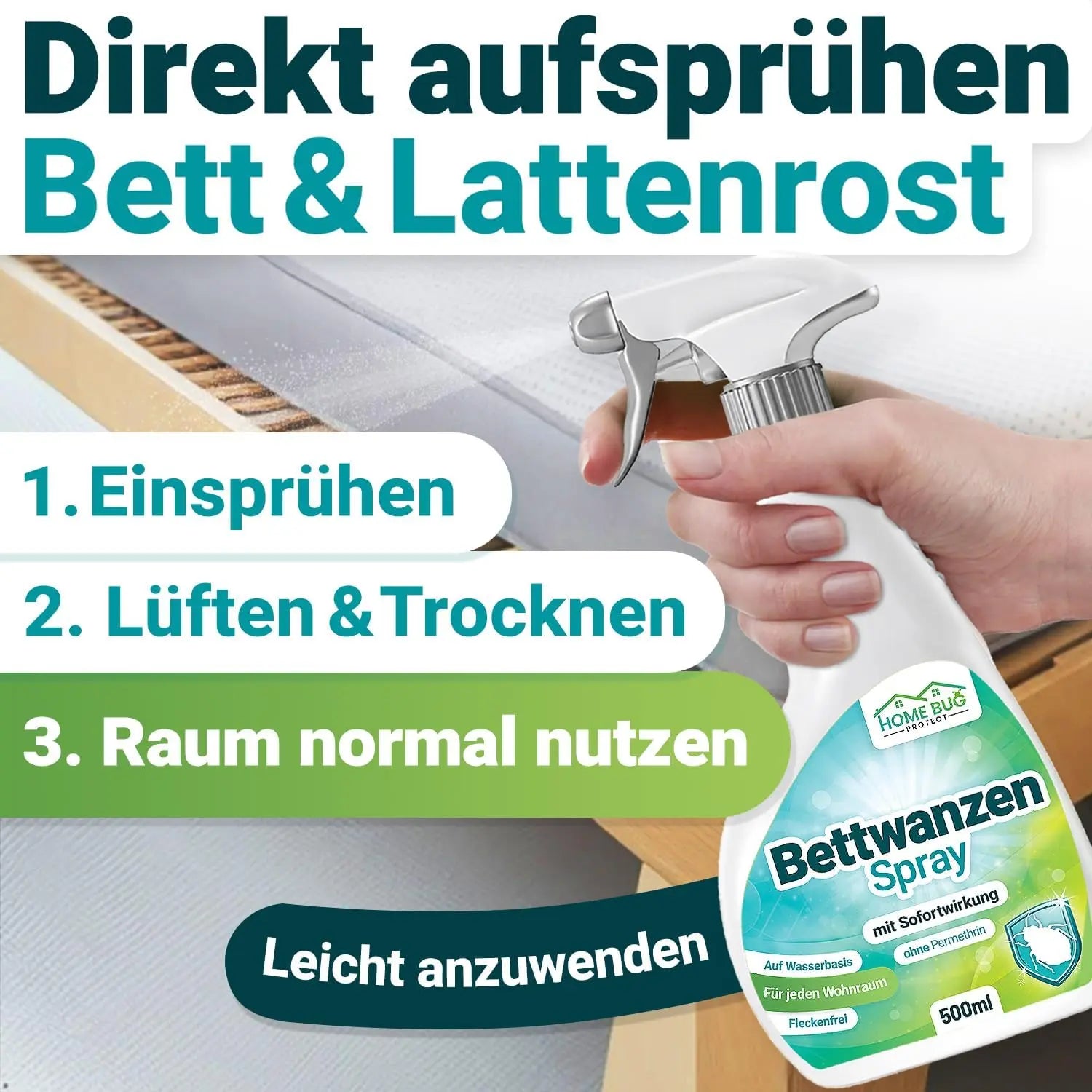 Bettwanzen Spray 500ml – für Textilien & Möbel HomeBugProtect