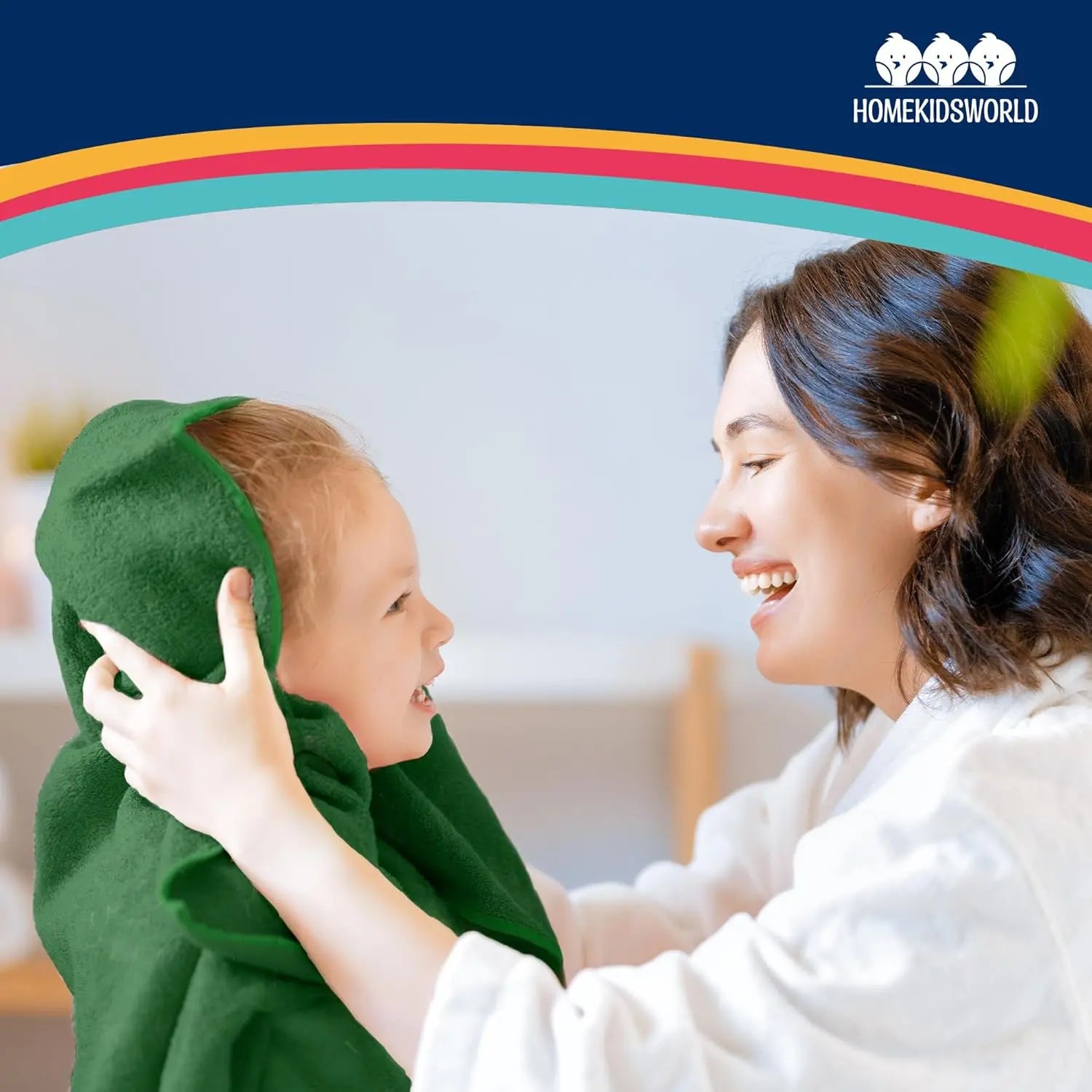 Kapuzenhandtuch Baby 100x100 cm Grün HomeKidsWorld