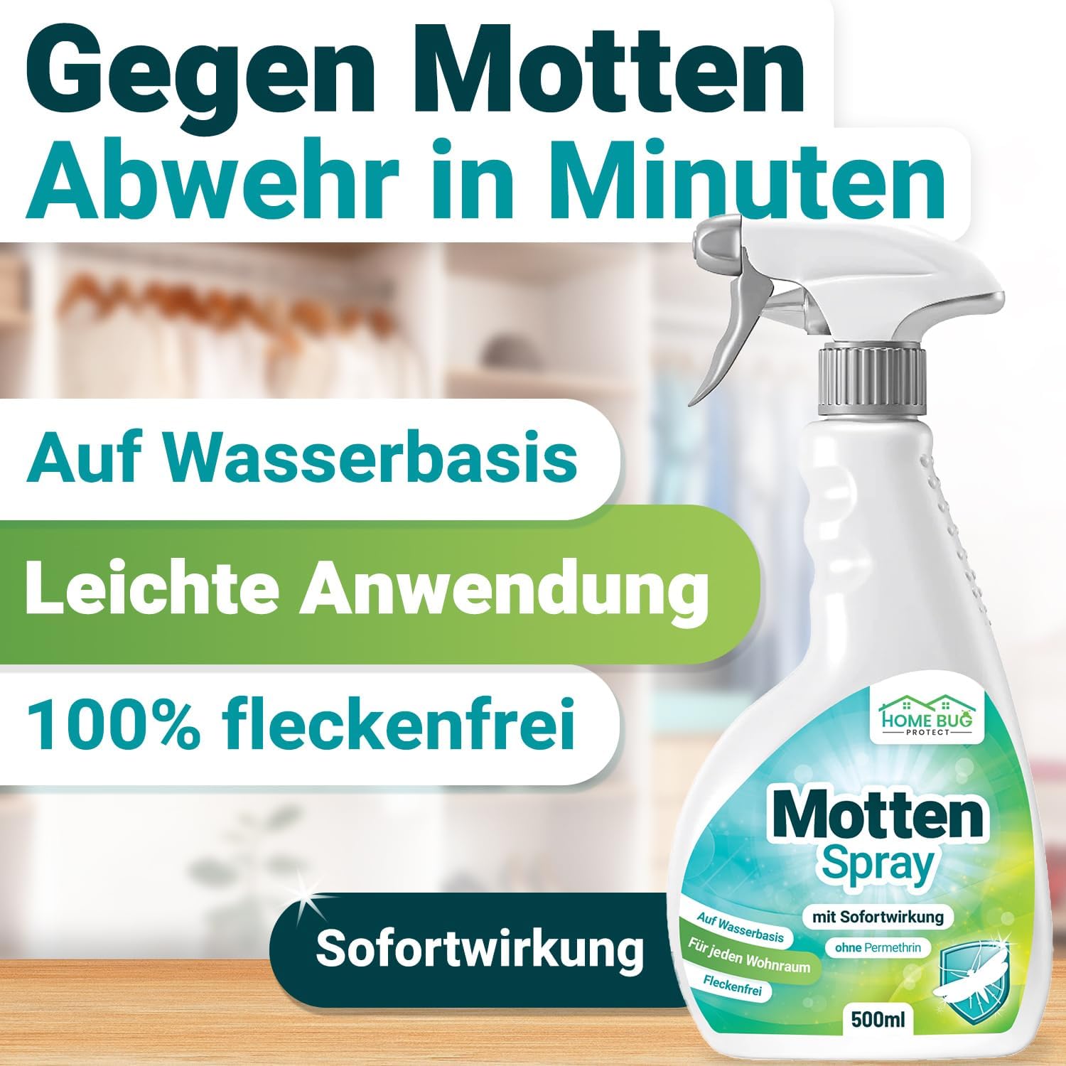 Motten Spray 500ml – gegen Kleidermotten & mehr