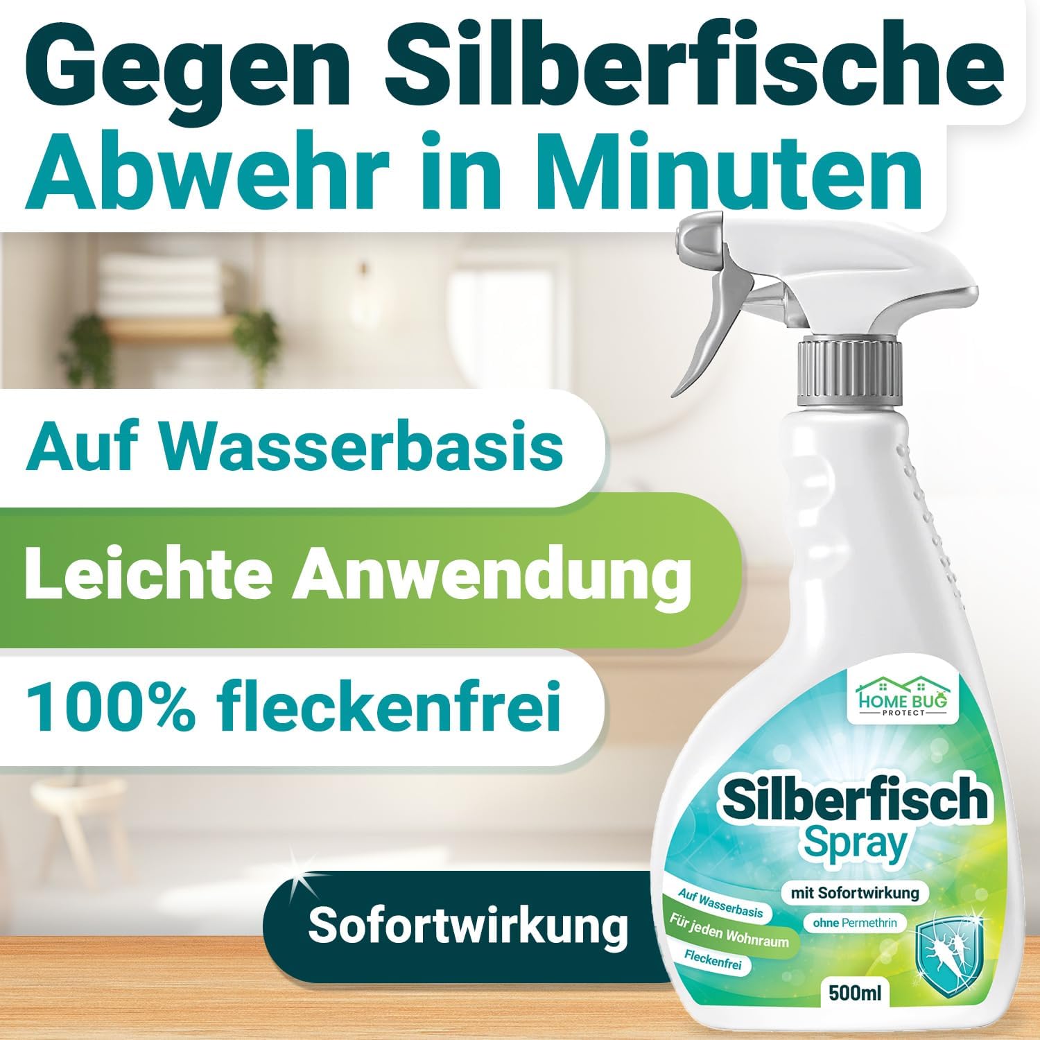 Silberfisch Spray 500ml – für Bad, Küche & Keller