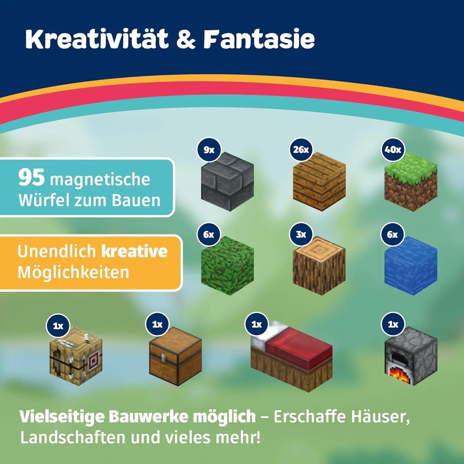 Magnetische Bausteine Starter Set 95 Teile HomeKidsWorld