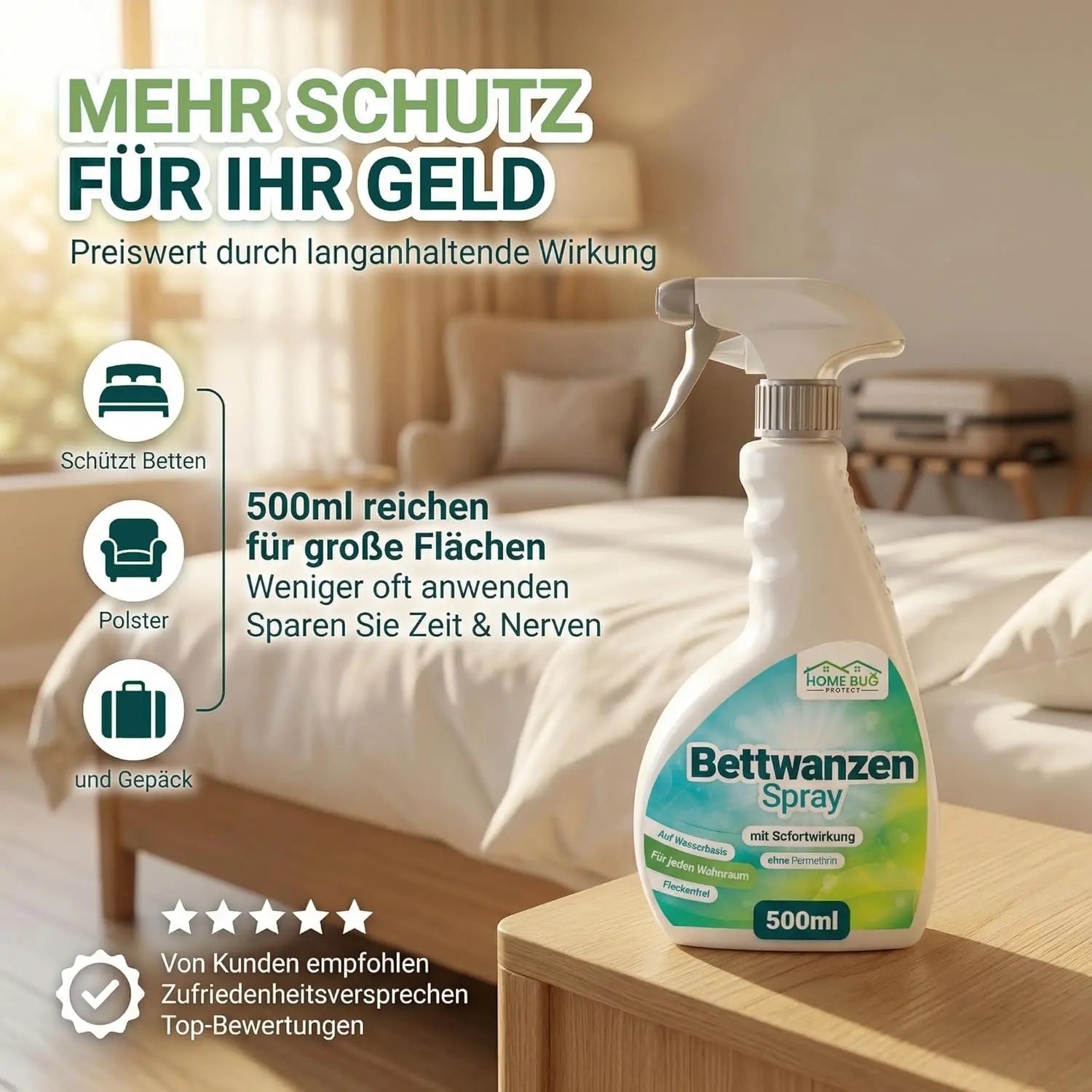Bettwanzen Spray 500ml – für Textilien & Möbel