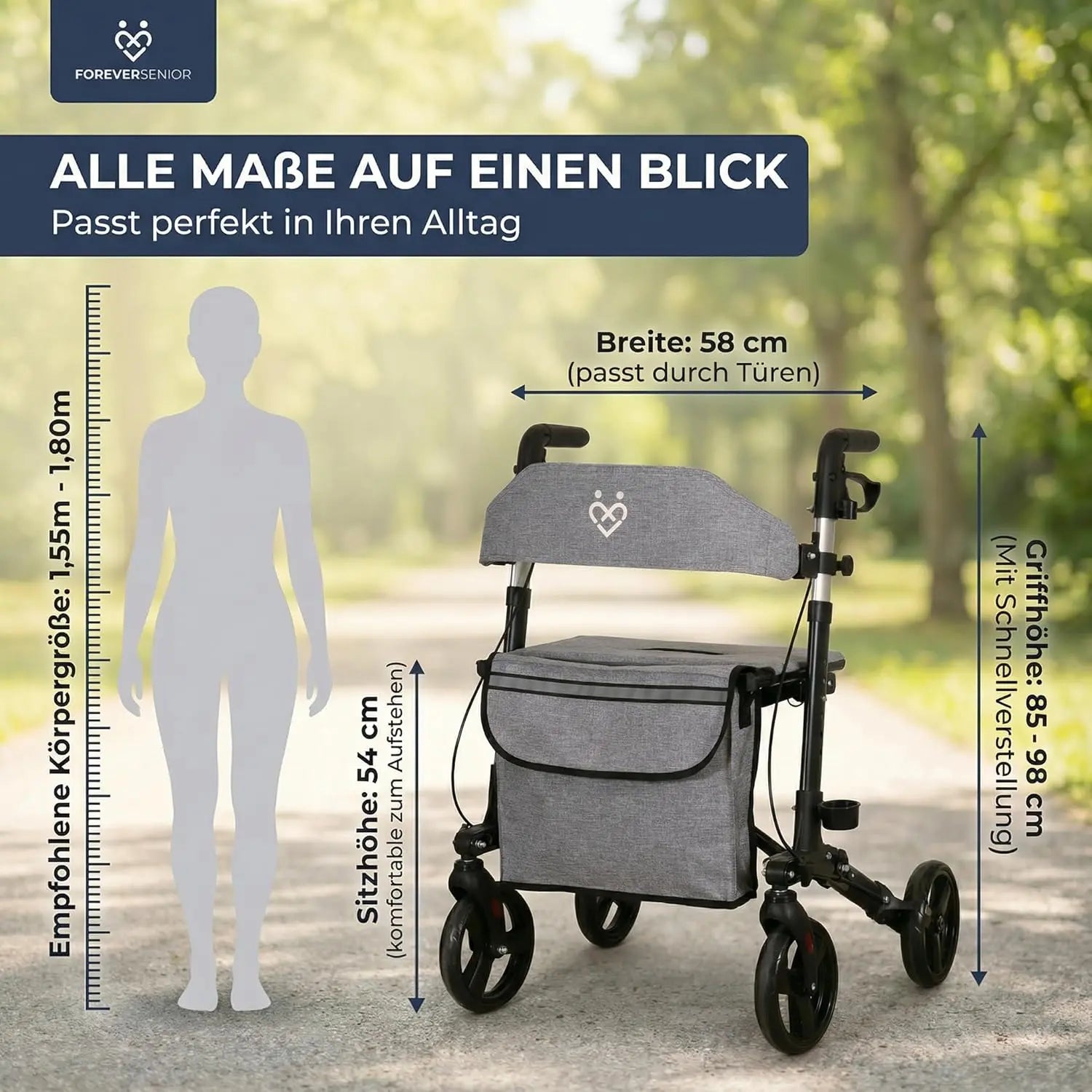 Rollator - 3-fach faltbar