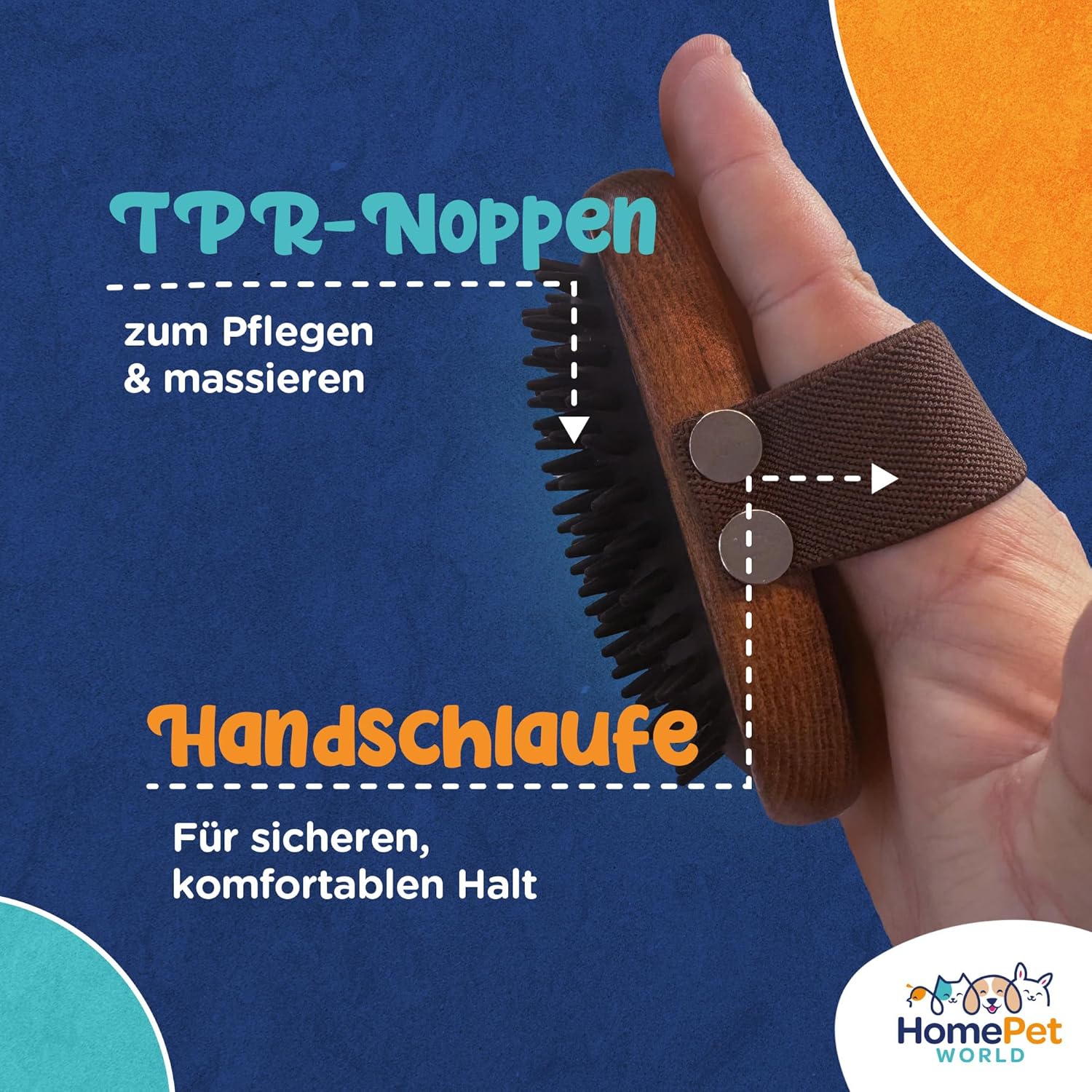 Kurzhaar TPR Striegel aus Buchenholz
