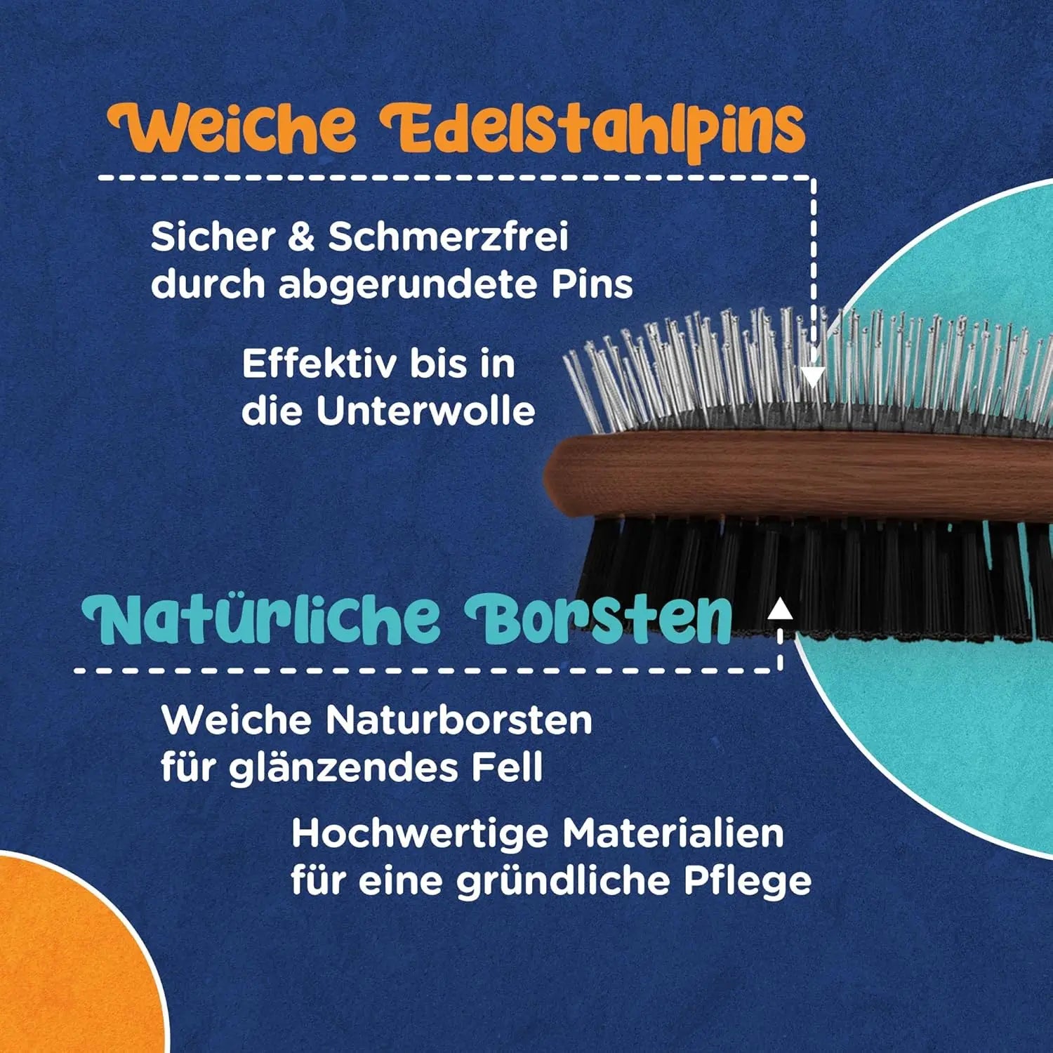 2 in 1 Doppel-Bürste aus Buchenholz HomePetWorld