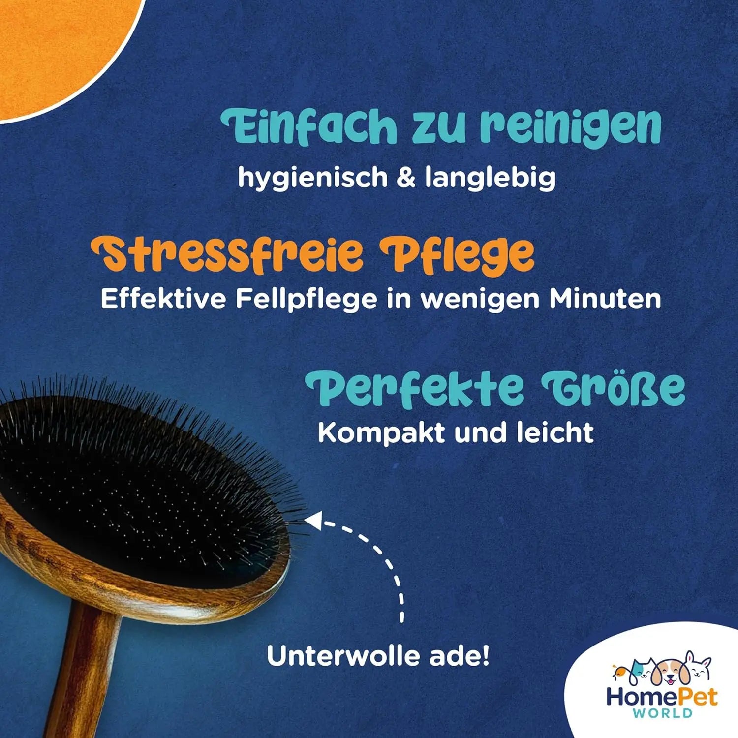 Bürste für Langhaar & Unterwolle aus Buchenholz HomePetWorld