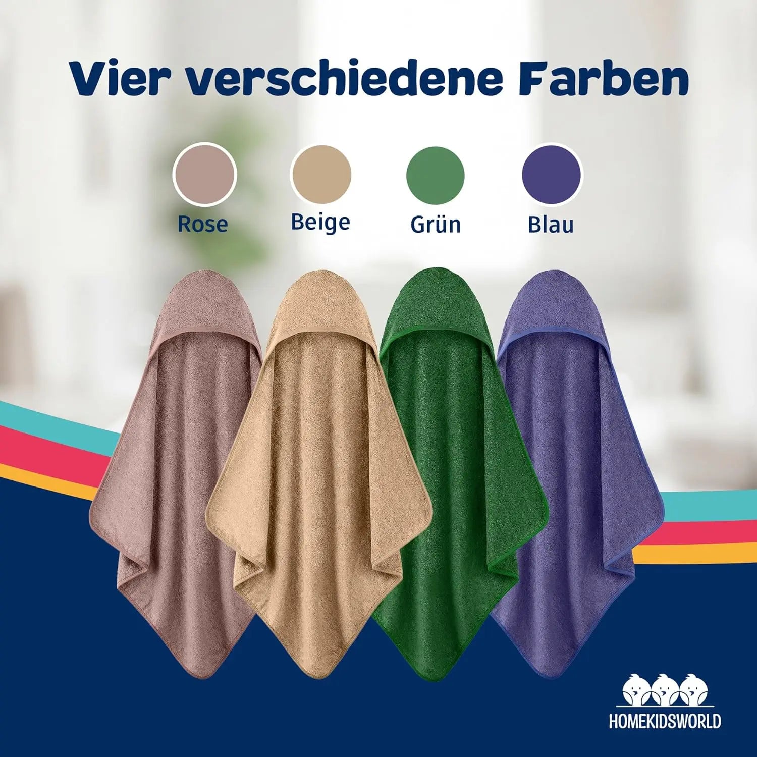 Kapuzenhandtuch Baby 100x100 cm Beige HomeKidsWorld