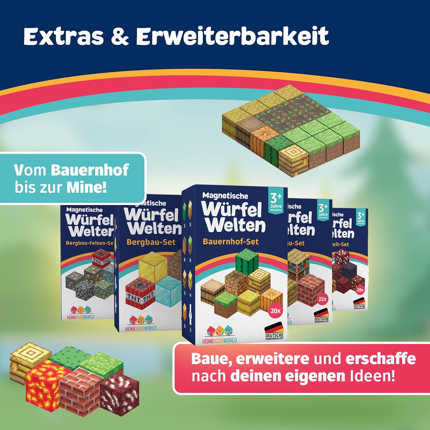 Magnetbausteine Add-On und Magnetische Bausteine – kreatives Bauset mit vielfältigen Sets