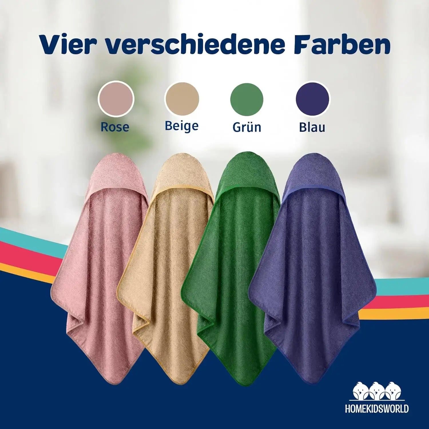 Kapuzenhandtuch Baby 100x100 cm Blau HomeKidsWorld