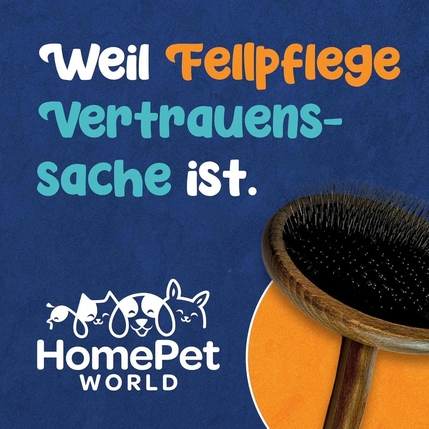Bürste für Langhaar & Unterwolle aus Buchenholz HomePetWorld