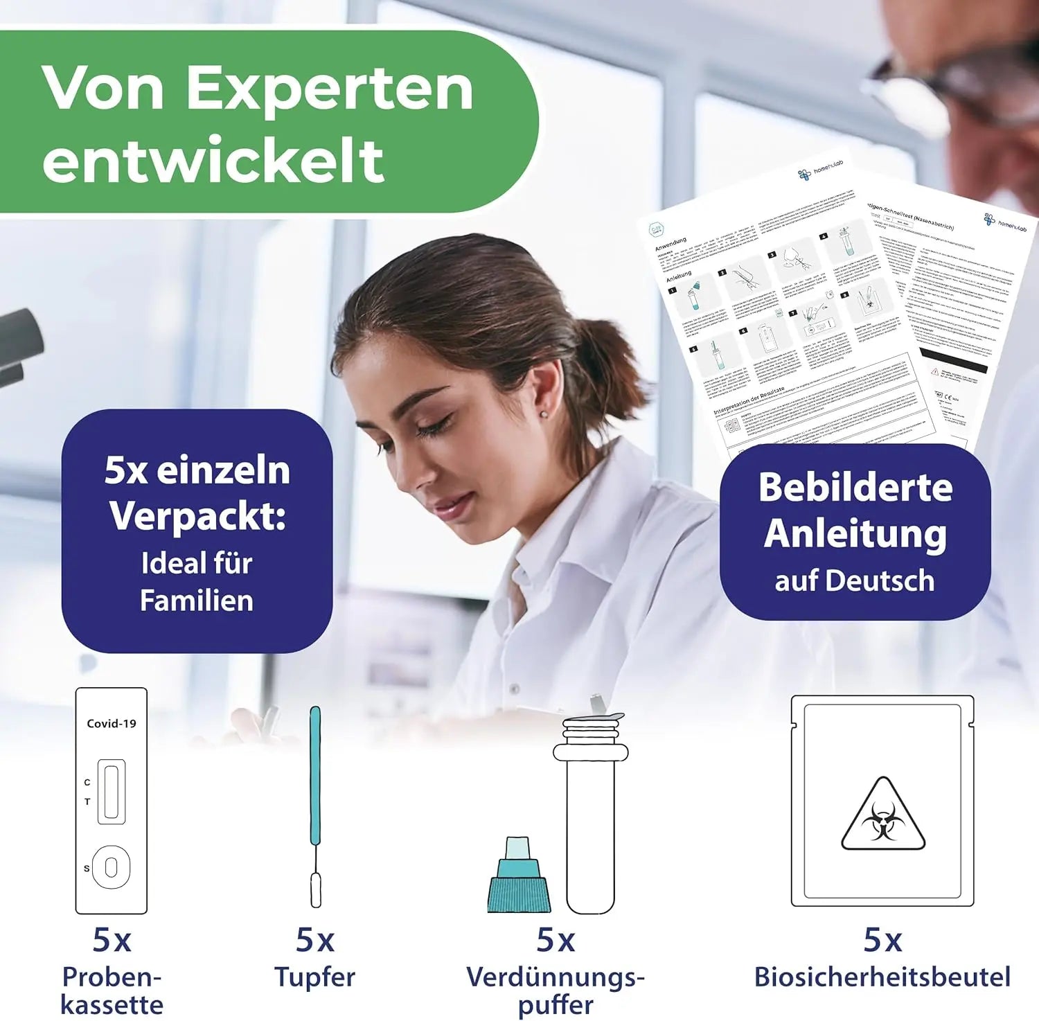 Corona Selbsttest 5er Pack – XEC & KP3 Varianten homehulab