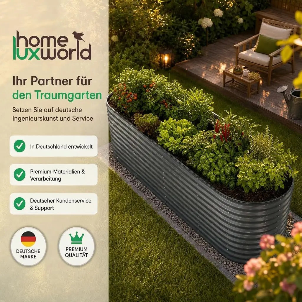 Hochbeet Metall 160 x 80 x 80 cm Anthrazit