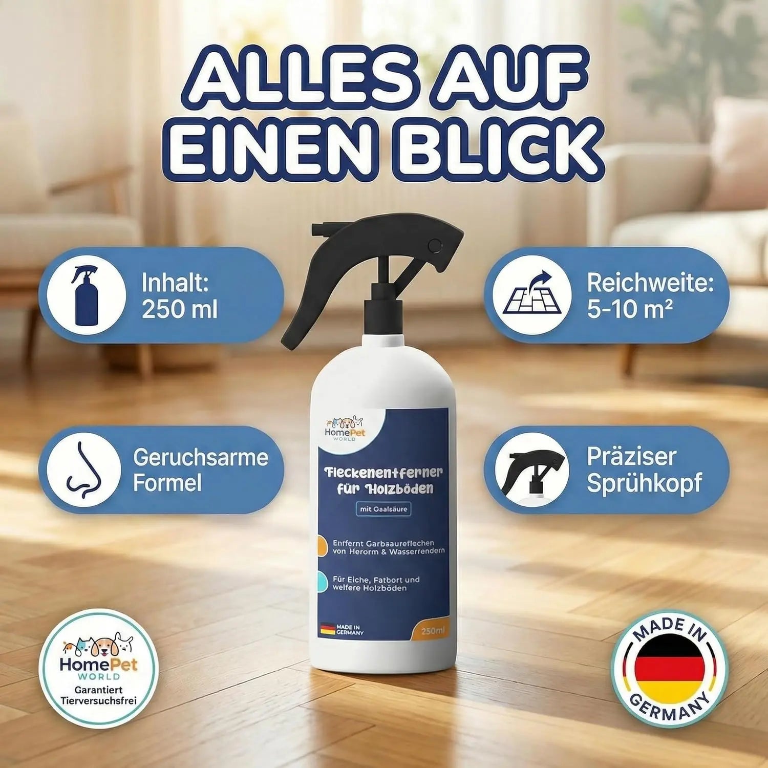 Oxalsäure Reiniger 250ml für Parkett und Eiche