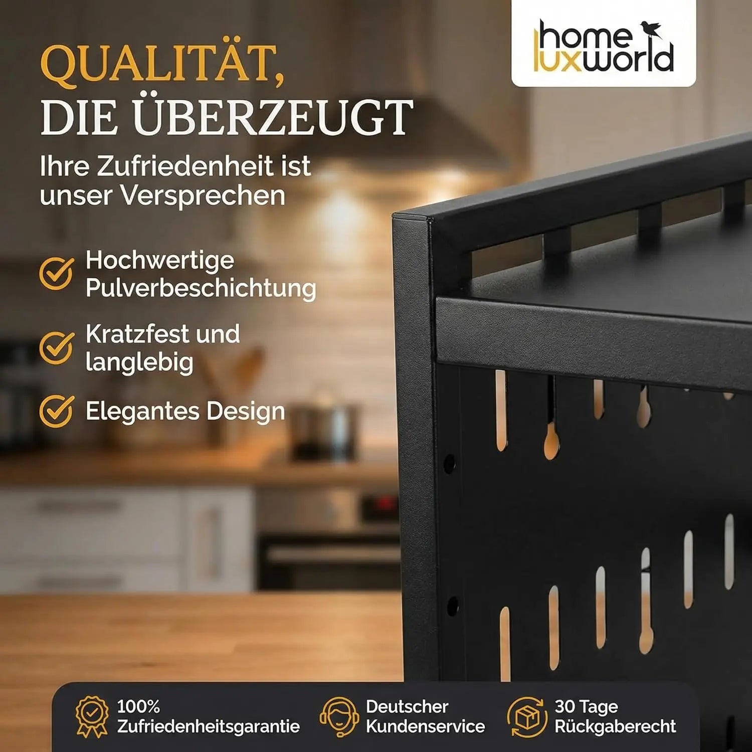 Mikrowellenregal mit Add Ons für mehr Stauraum