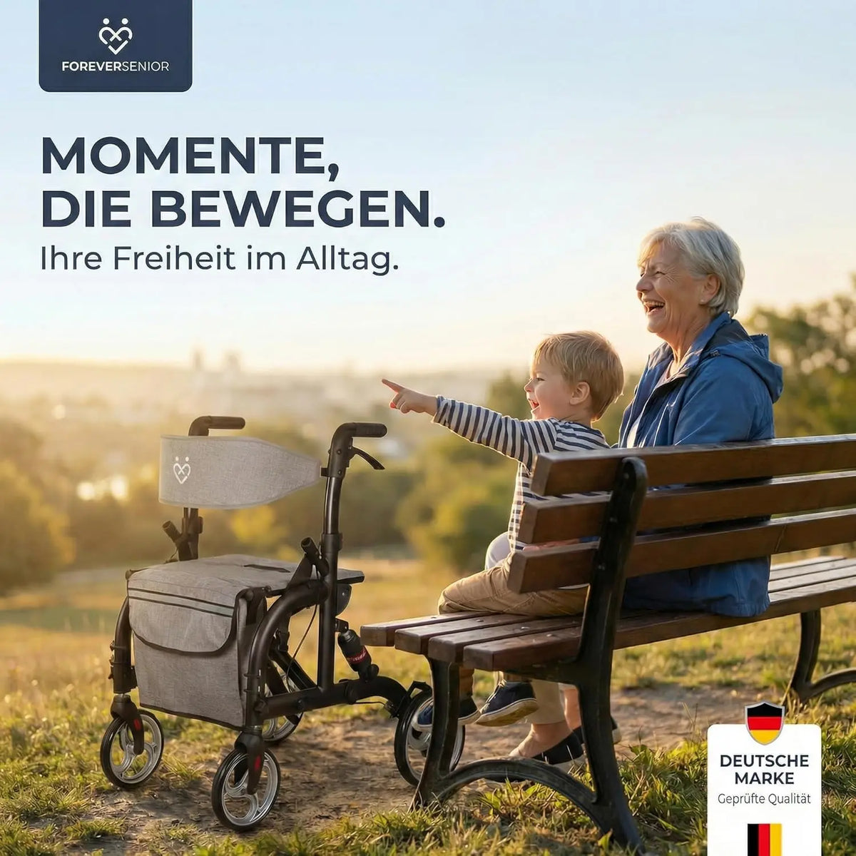 2 in 1 Rollator & Rollstuhl mit Federung